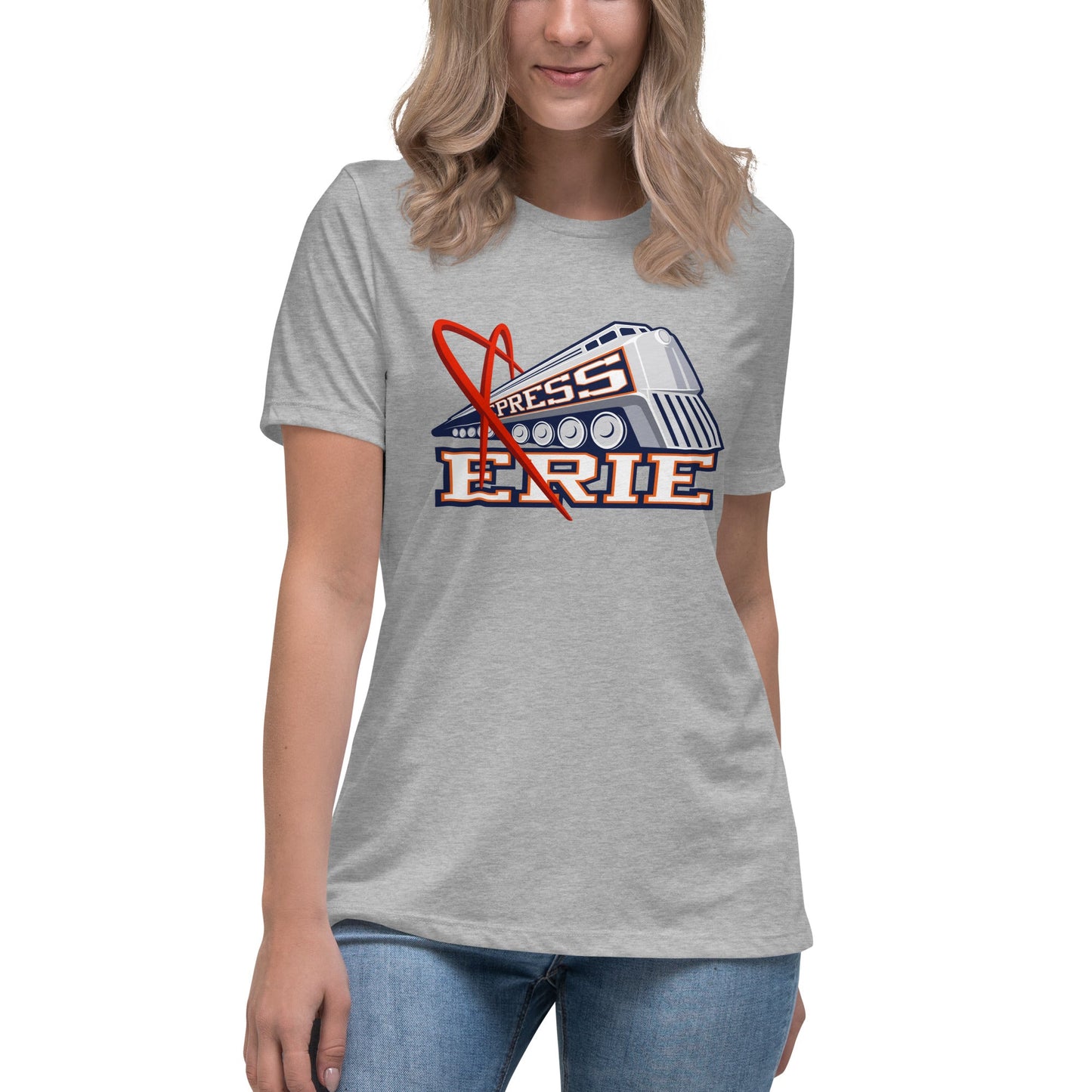 Performance | Women's Relaxed T Shirt | Erie Express Football | Locomotive Logo