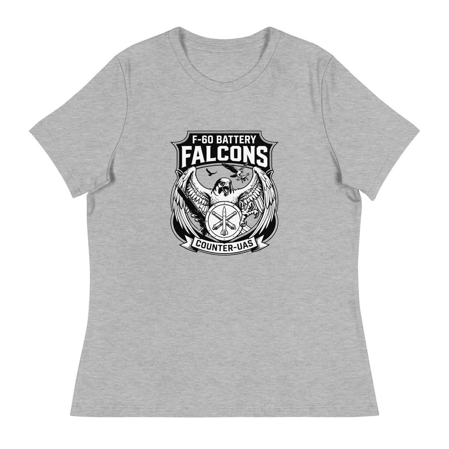Performance | Women's Relaxed T Shirt | F - 60th ADA | Falcon Shield Logo