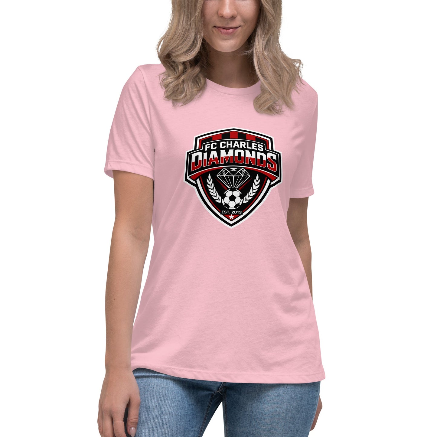 Performance | Women's Relaxed T Shirt | FC Charles: Diamonds | Emblem Logo