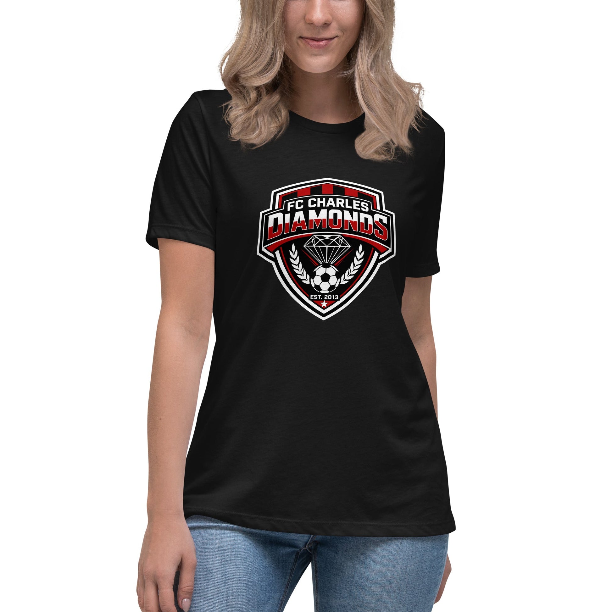 Performance | Women's Relaxed T Shirt | FC Charles: Diamonds | Emblem Logo