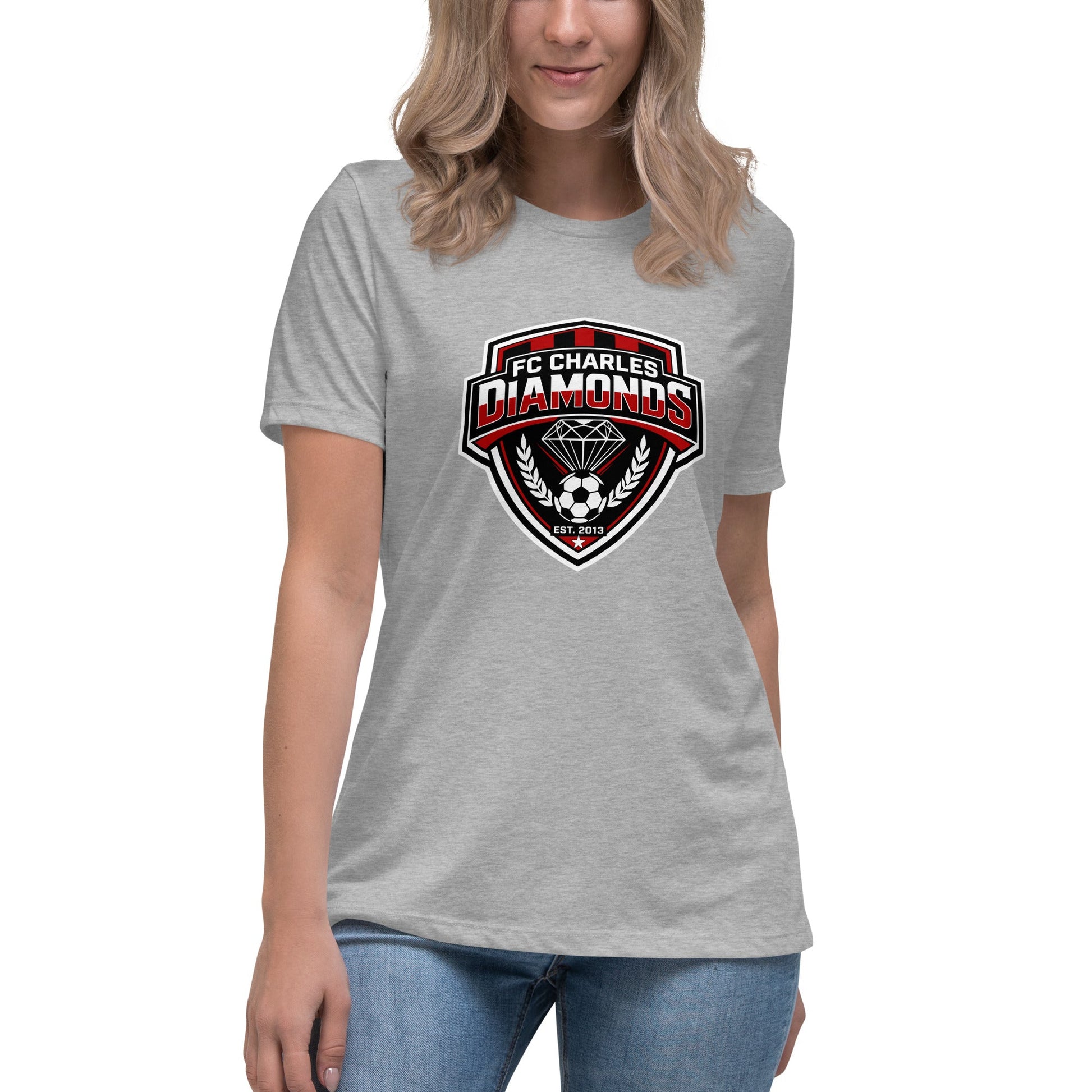 Performance | Women's Relaxed T Shirt | FC Charles: Diamonds | Emblem Logo