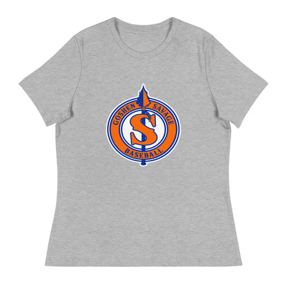 Performance | Women's Relaxed T Shirt | Goshen Savage Baseball | Badge Logo