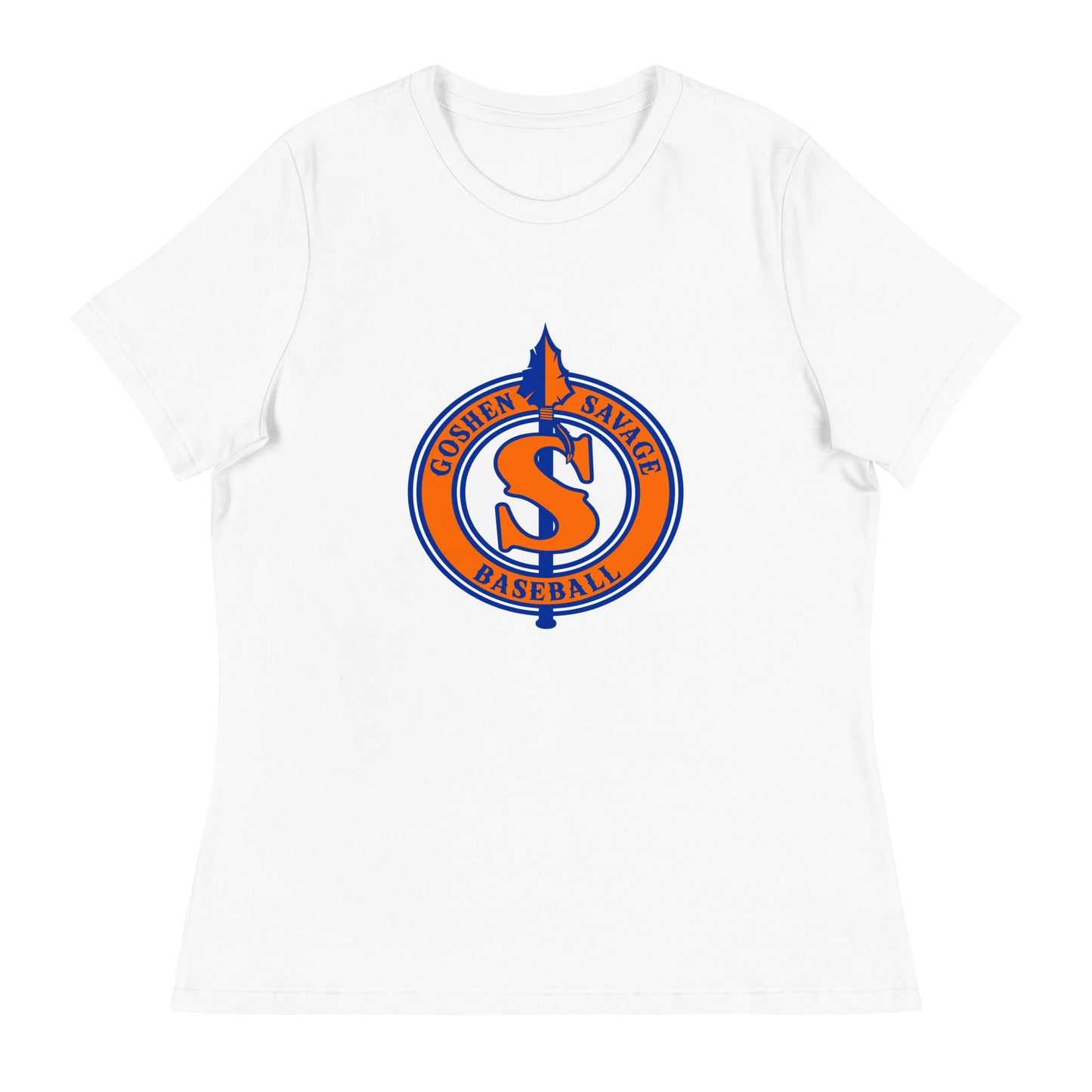 Performance | Women's Relaxed T Shirt | Goshen Savage Baseball | Badge Logo