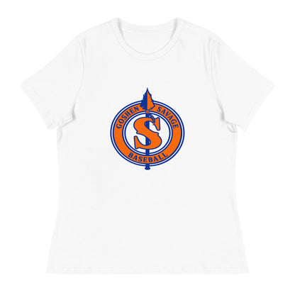 Performance | Women's Relaxed T Shirt | Goshen Savage Baseball | Badge Logo