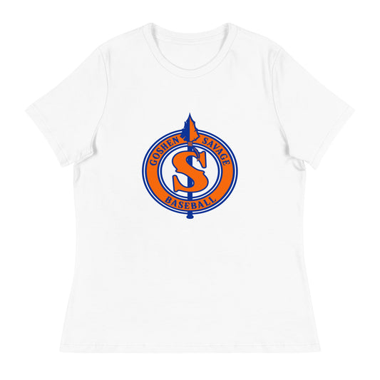 Performance | Women's Relaxed T Shirt | Goshen Savage Baseball | Badge Logo