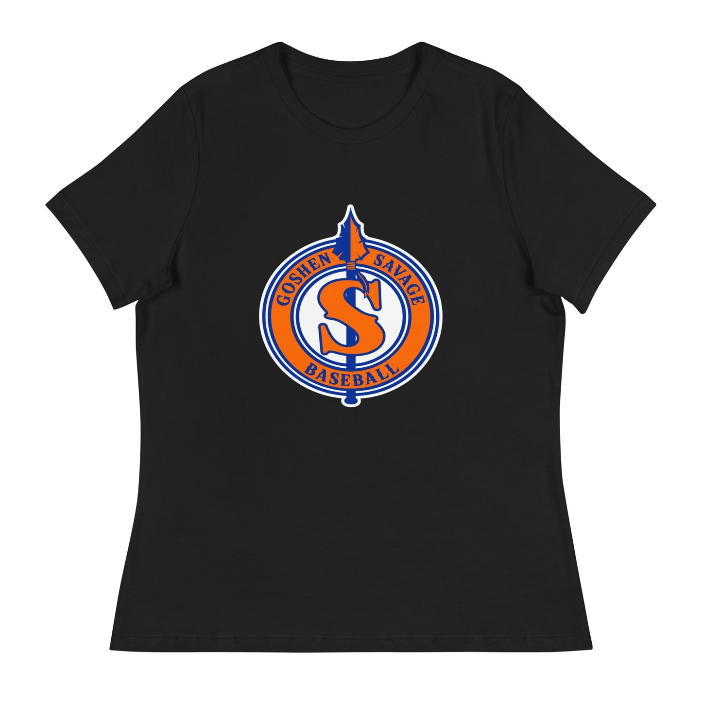 Performance | Women's Relaxed T Shirt | Goshen Savage Baseball | Badge Logo