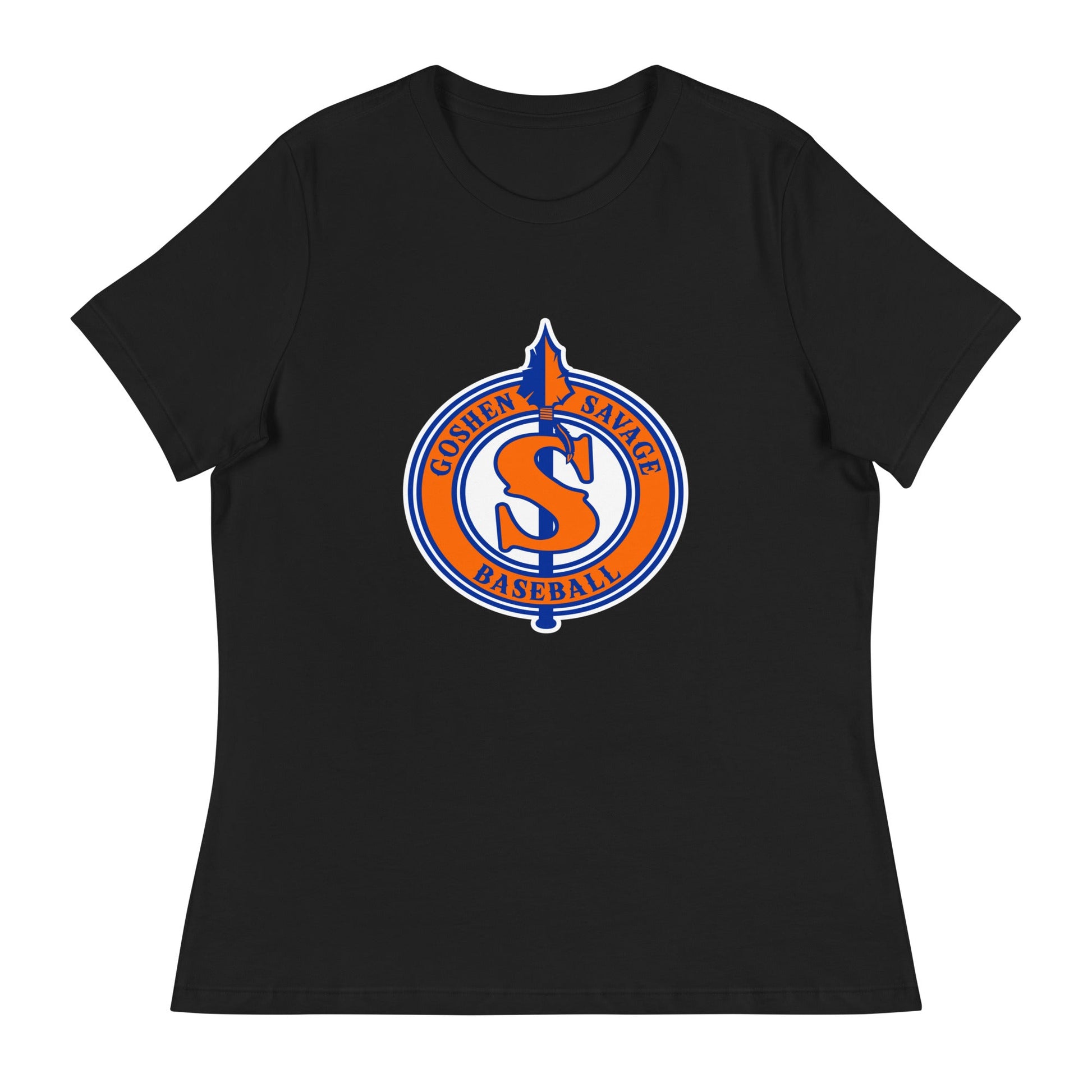 Performance | Women's Relaxed T Shirt | Goshen Savage Baseball | Badge Logo