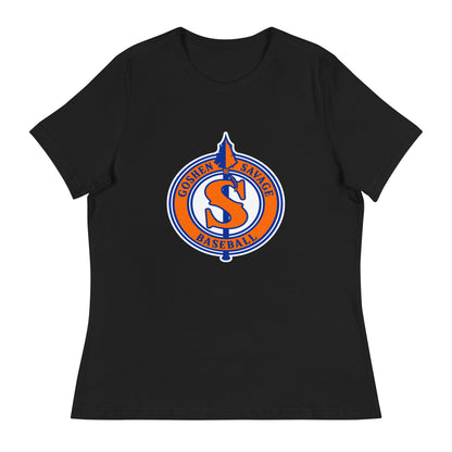 Performance | Women's Relaxed T Shirt | Goshen Savage Baseball | Badge Logo