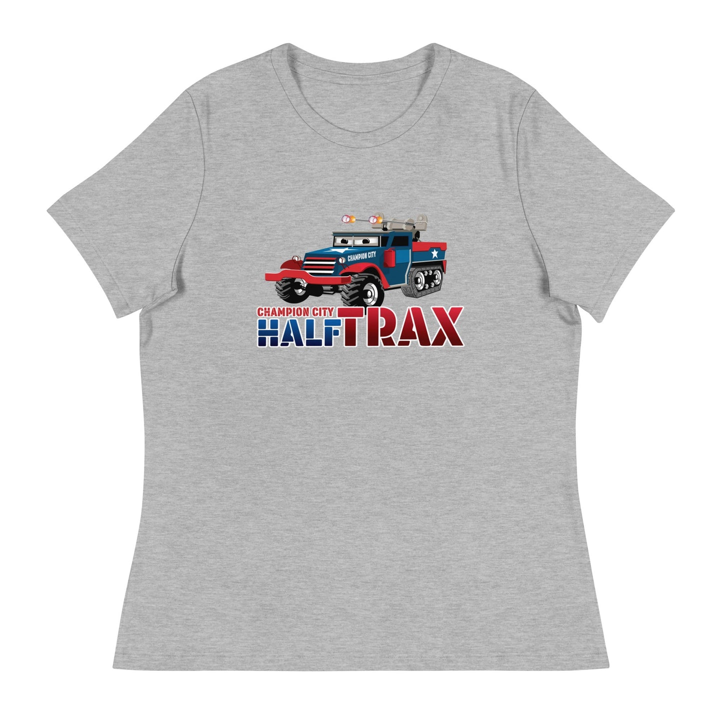 Performance | Women's Relaxed T Shirt | Half Trax Baseball | Mascot Logo