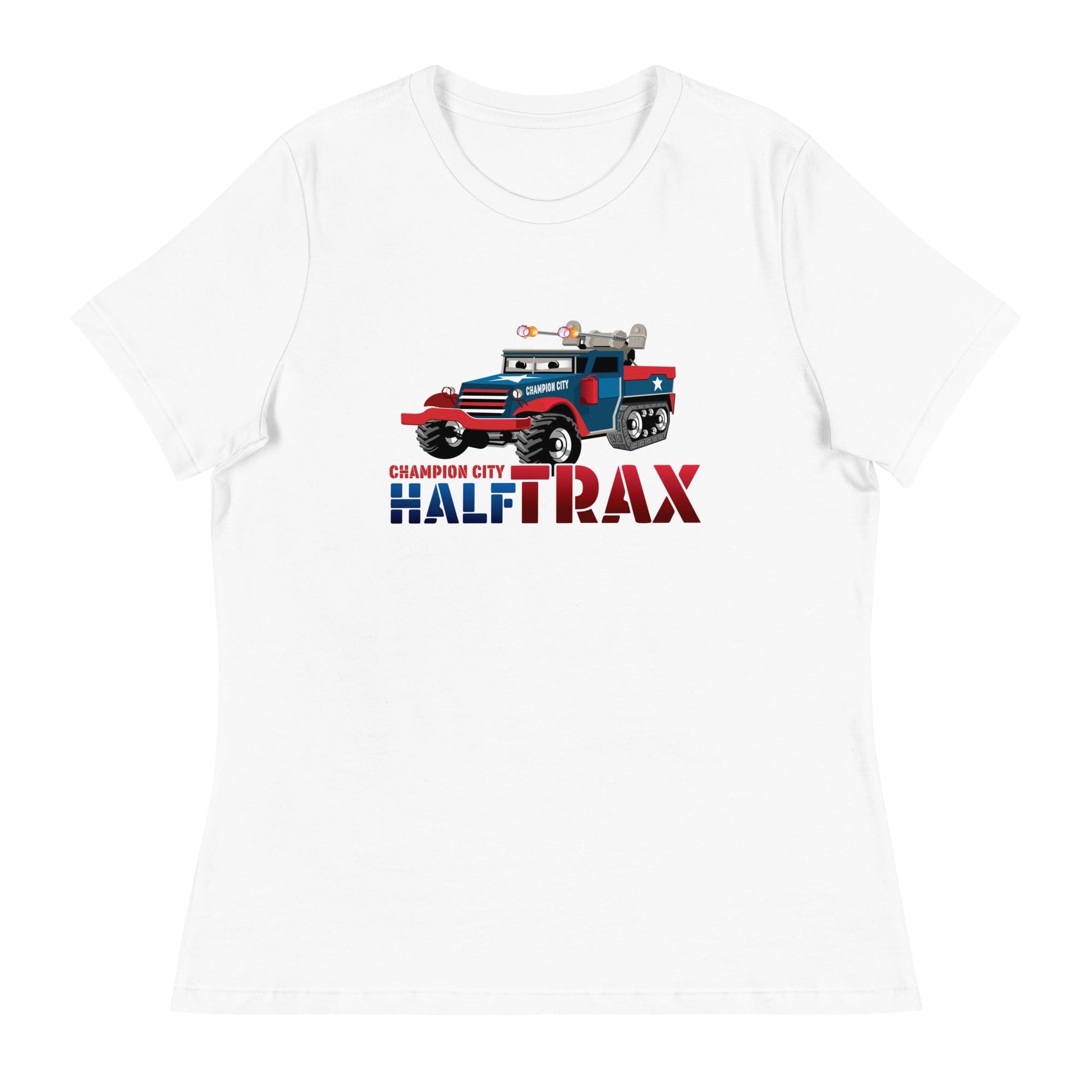 Performance | Women's Relaxed T Shirt | Half Trax Baseball | Mascot Logo