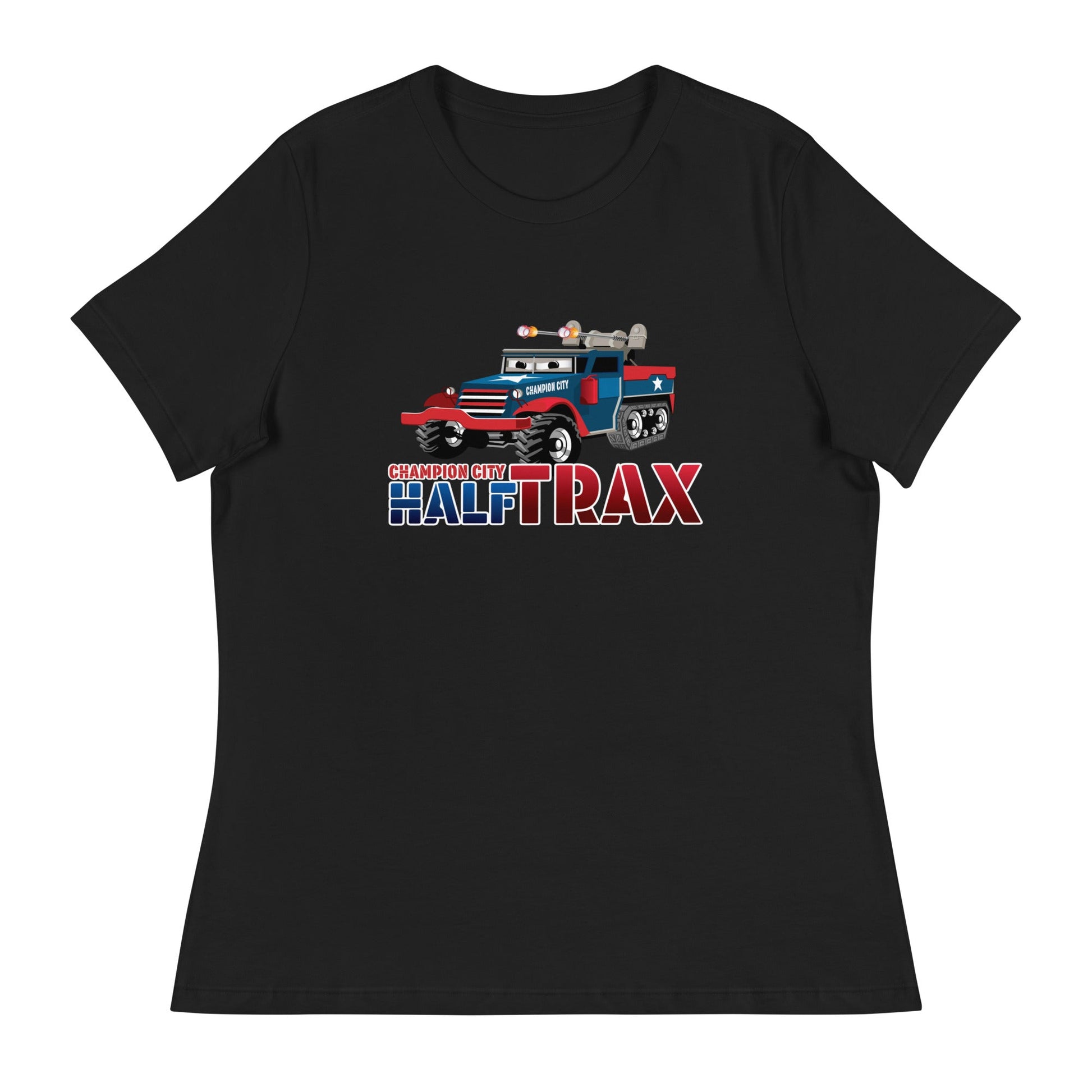 Performance | Women's Relaxed T Shirt | Half Trax Baseball | Mascot Logo