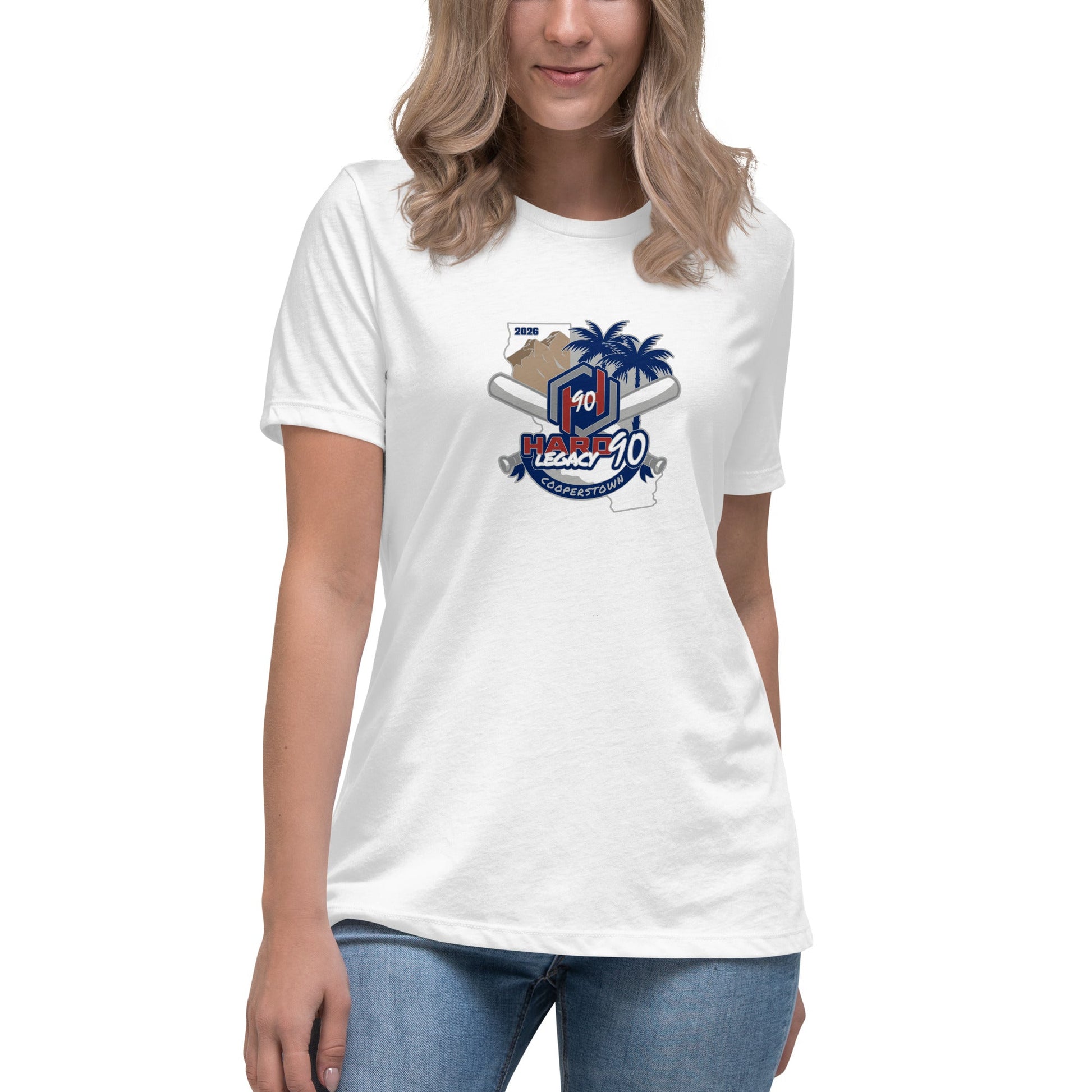 Performance | Women's Relaxed T Shirt | Hard 90 Legacy | Badge Logo