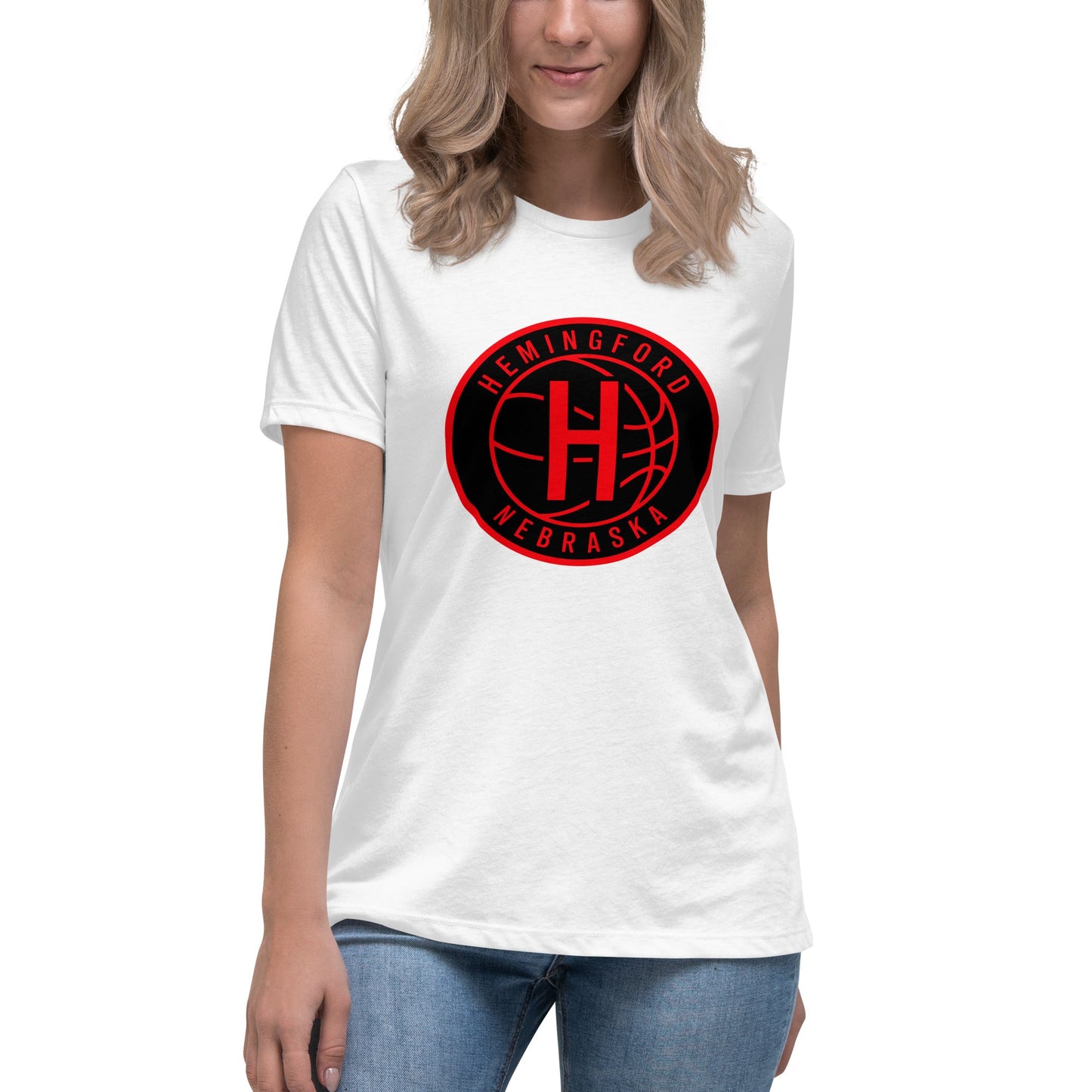 Performance | Women's Relaxed T Shirt | Hemingford Bobcats | Badge Logo