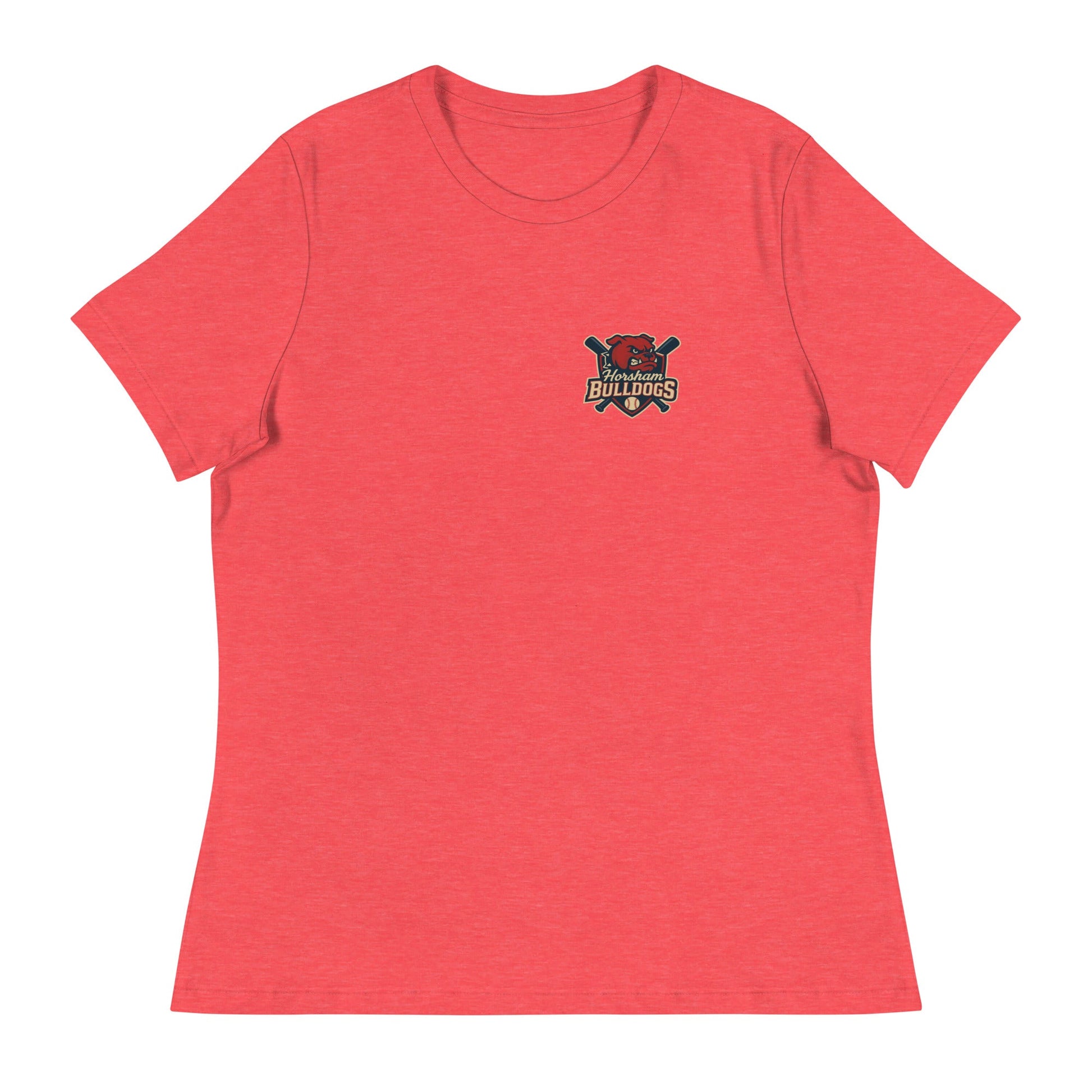 Performance | Women's Relaxed T Shirt | Horsham Travel Baseball | Bulldog Pocket Logo