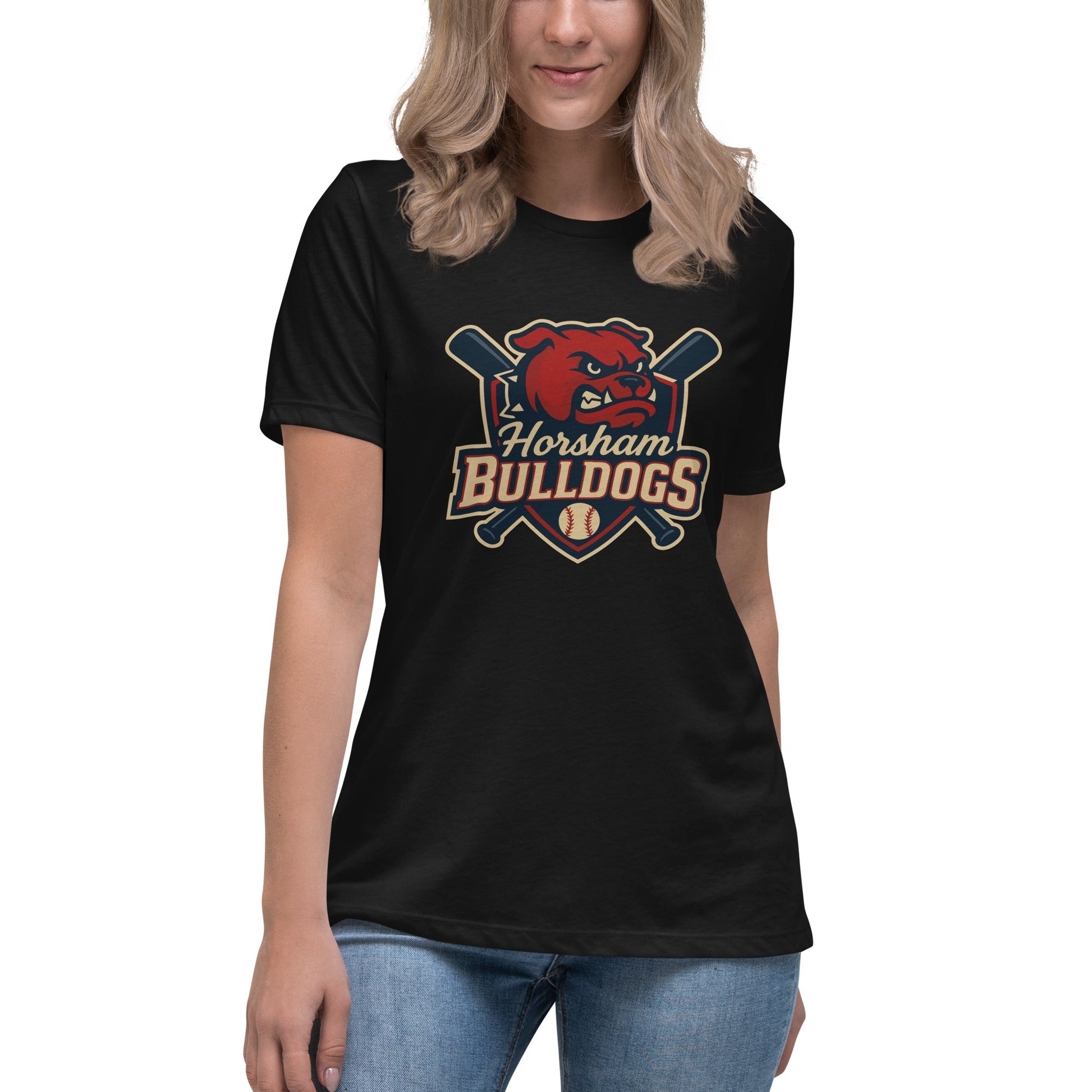 Performance | Women's Relaxed T Shirt | Horsham Travel Baseball | Bulldogs Logo