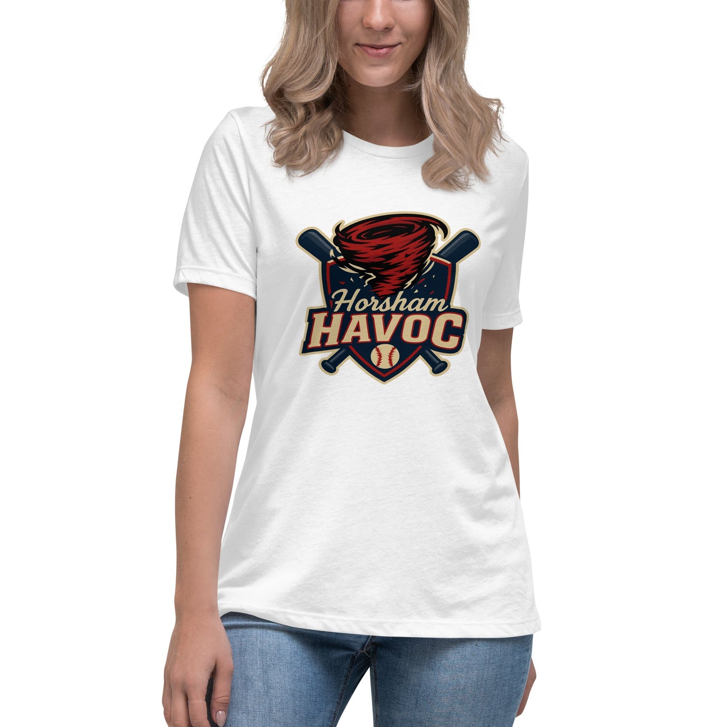 Performance | Women's Relaxed T Shirt | Horsham Travel Baseball | Havoc Logo