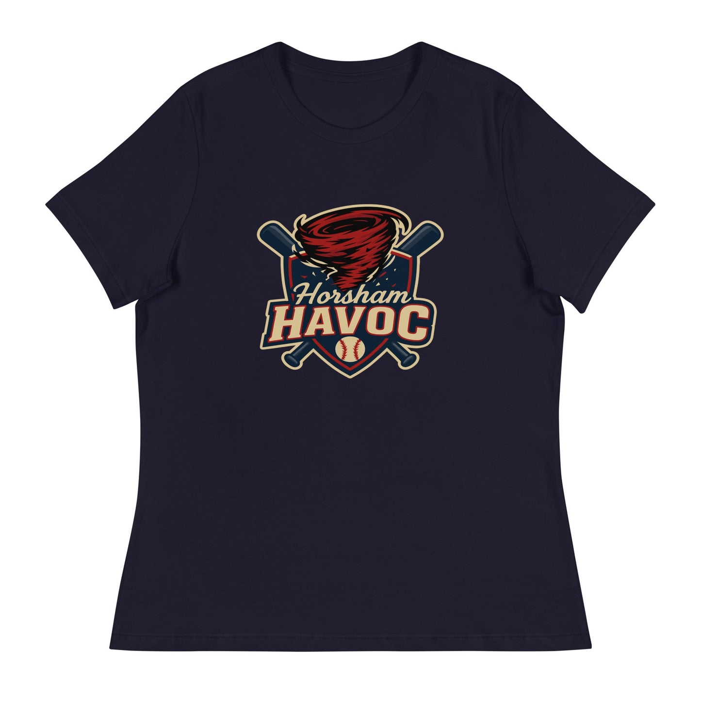 Performance | Women's Relaxed T Shirt | Horsham Travel Baseball | Havoc Logo