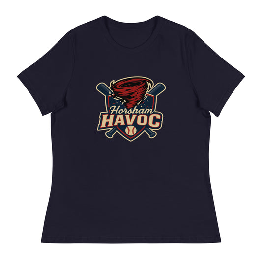 Performance | Women's Relaxed T Shirt | Horsham Travel Baseball | Havoc Logo