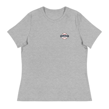 Performance | Women's Relaxed T Shirt | Horsham Travel Baseball | Home - Run Crest Logo