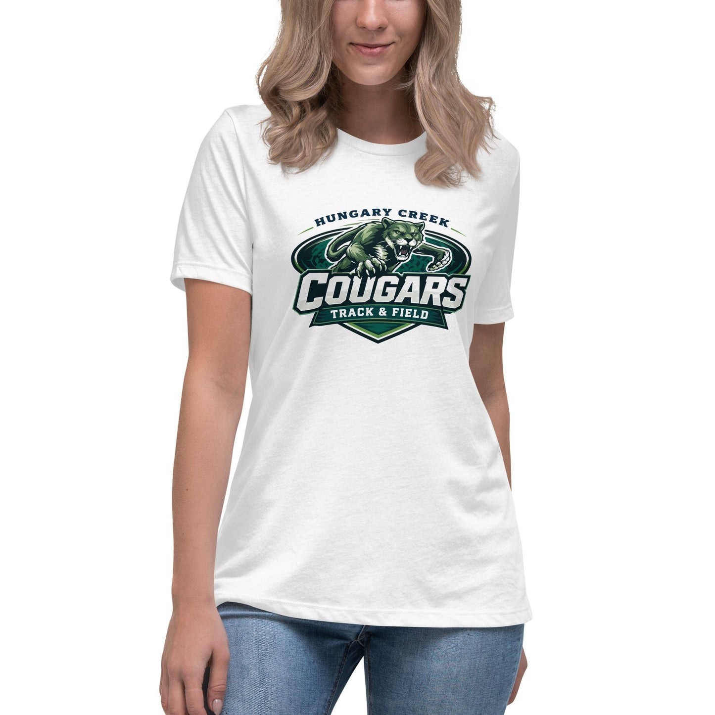 Performance | Women's Relaxed T Shirt | Hungary Creek Cougar | Shield Logo