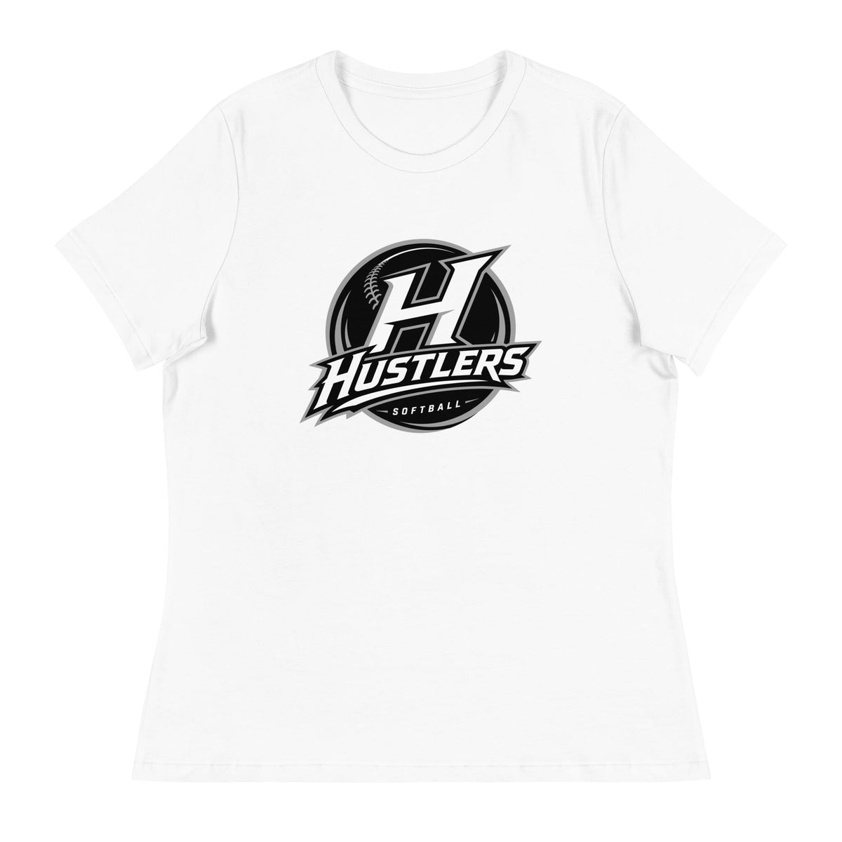 Performance | Women's Relaxed T Shirt | Hustlers Softball | Crest Logo