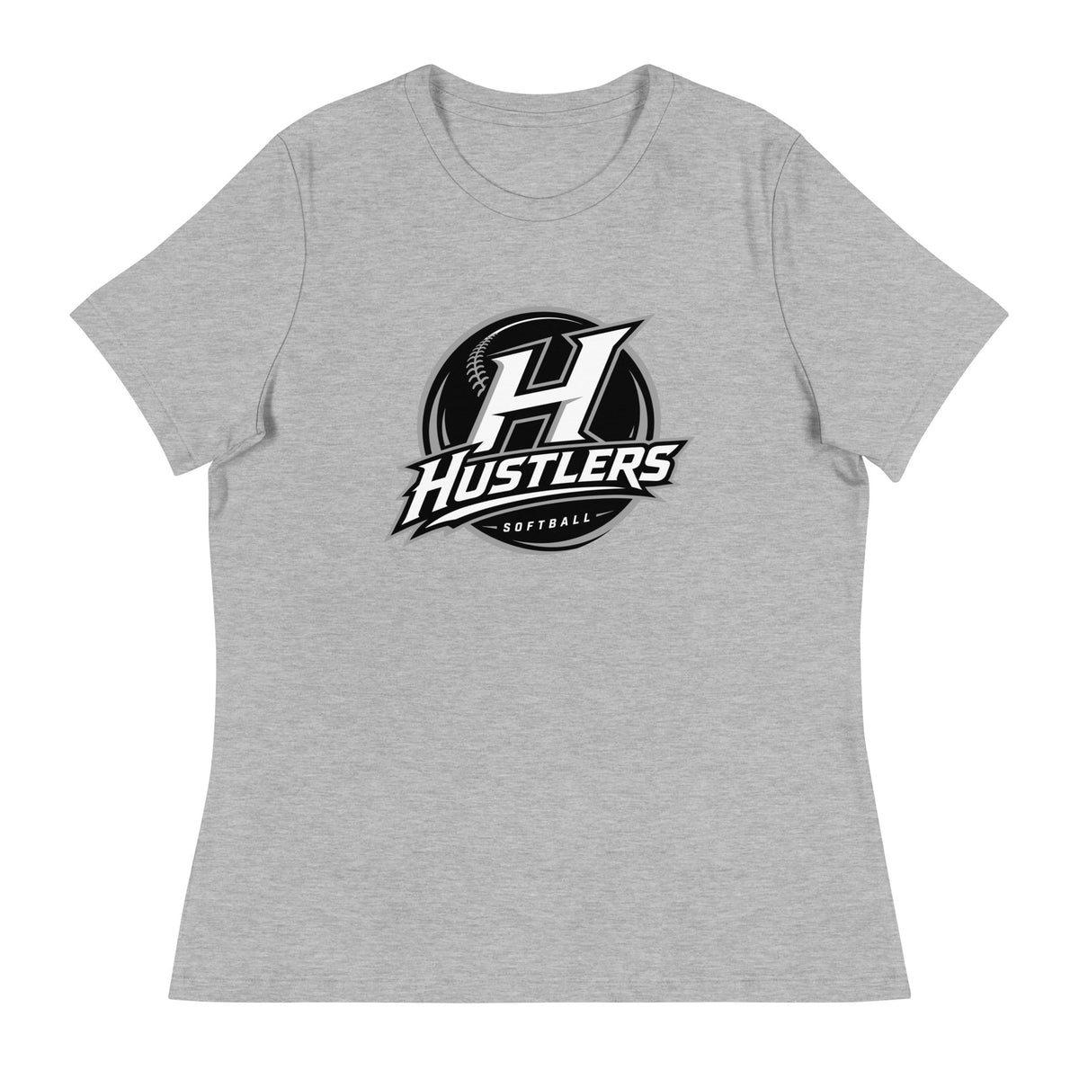 Performance | Women's Relaxed T Shirt | Hustlers Softball | Crest Logo