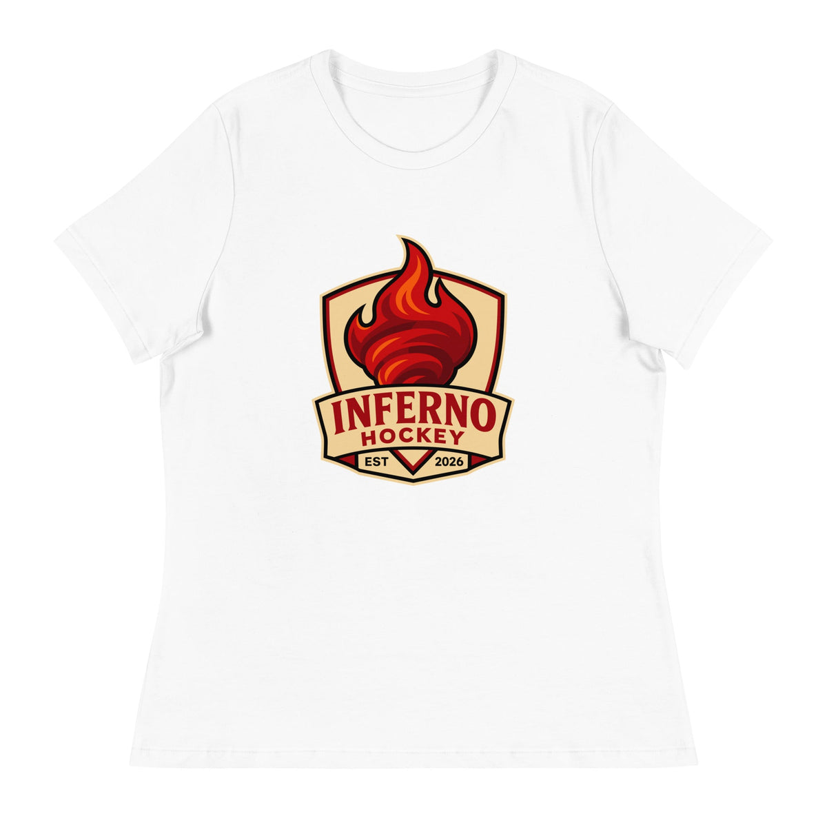 Performance | Women's Relaxed T Shirt | Inferno Hockey | Crest Logo