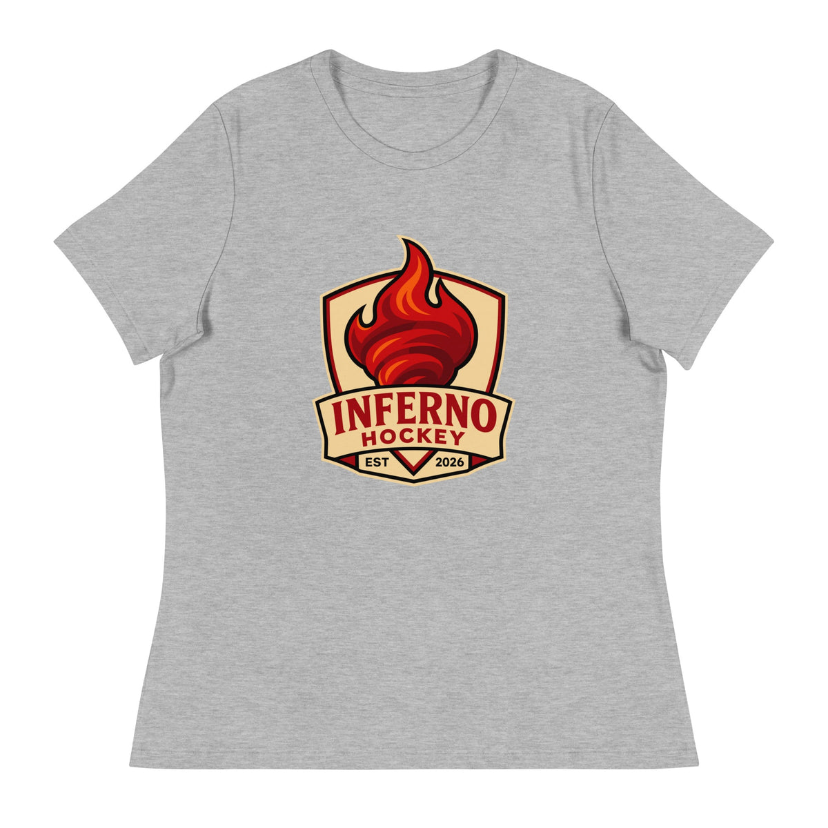 Performance | Women's Relaxed T Shirt | Inferno Hockey | Crest Logo