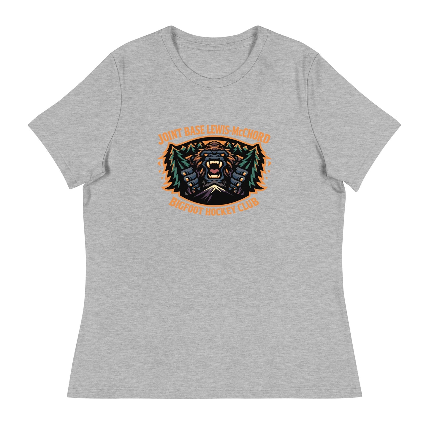 Performance | Women's Relaxed T Shirt | JBLM Bigfoot Hockey Team | Mascot Logo