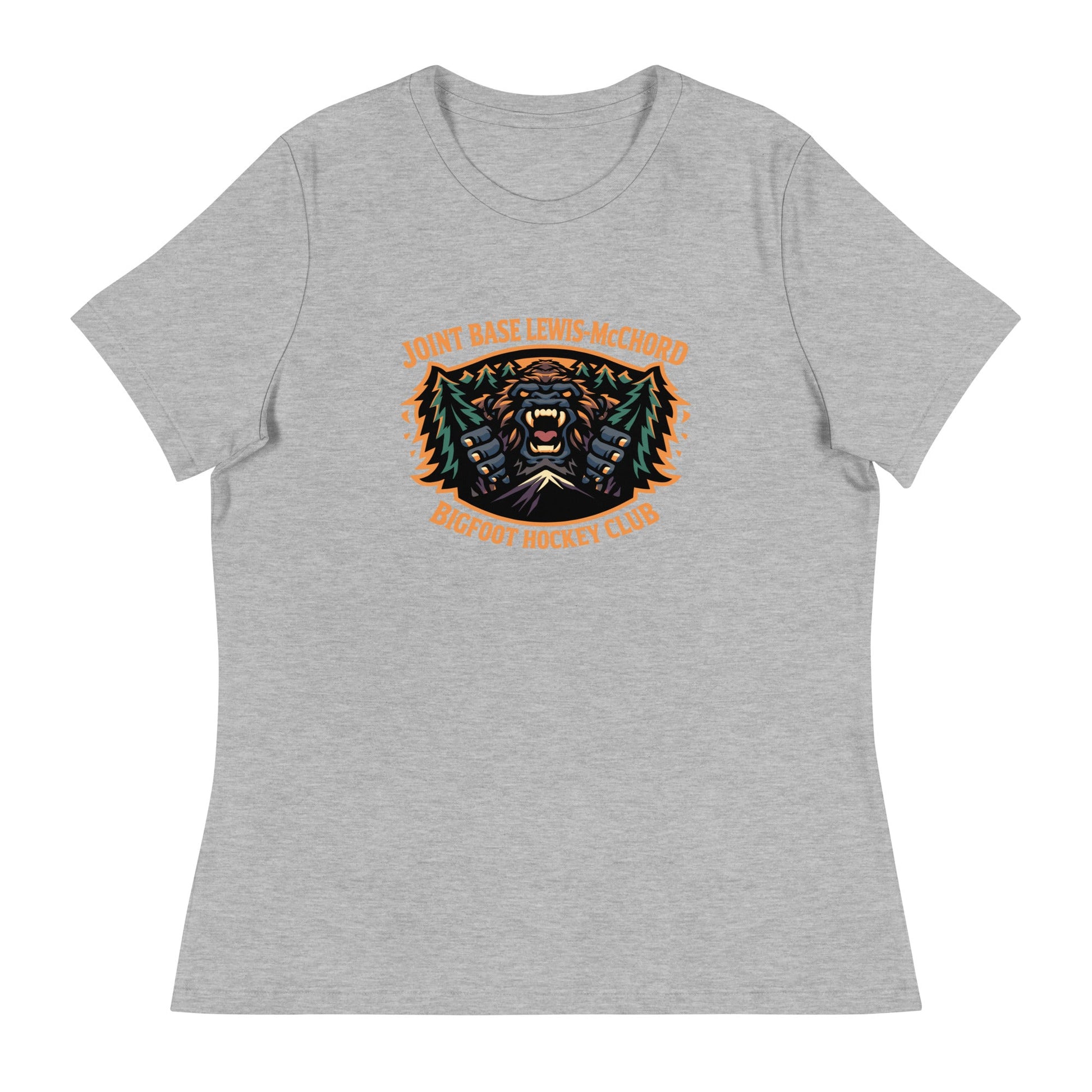 Performance | Women's Relaxed T Shirt | JBLM Bigfoot Hockey Team | Mascot Logo