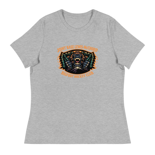 Performance | Women's Relaxed T Shirt | JBLM Bigfoot Hockey Team | Mascot Logo