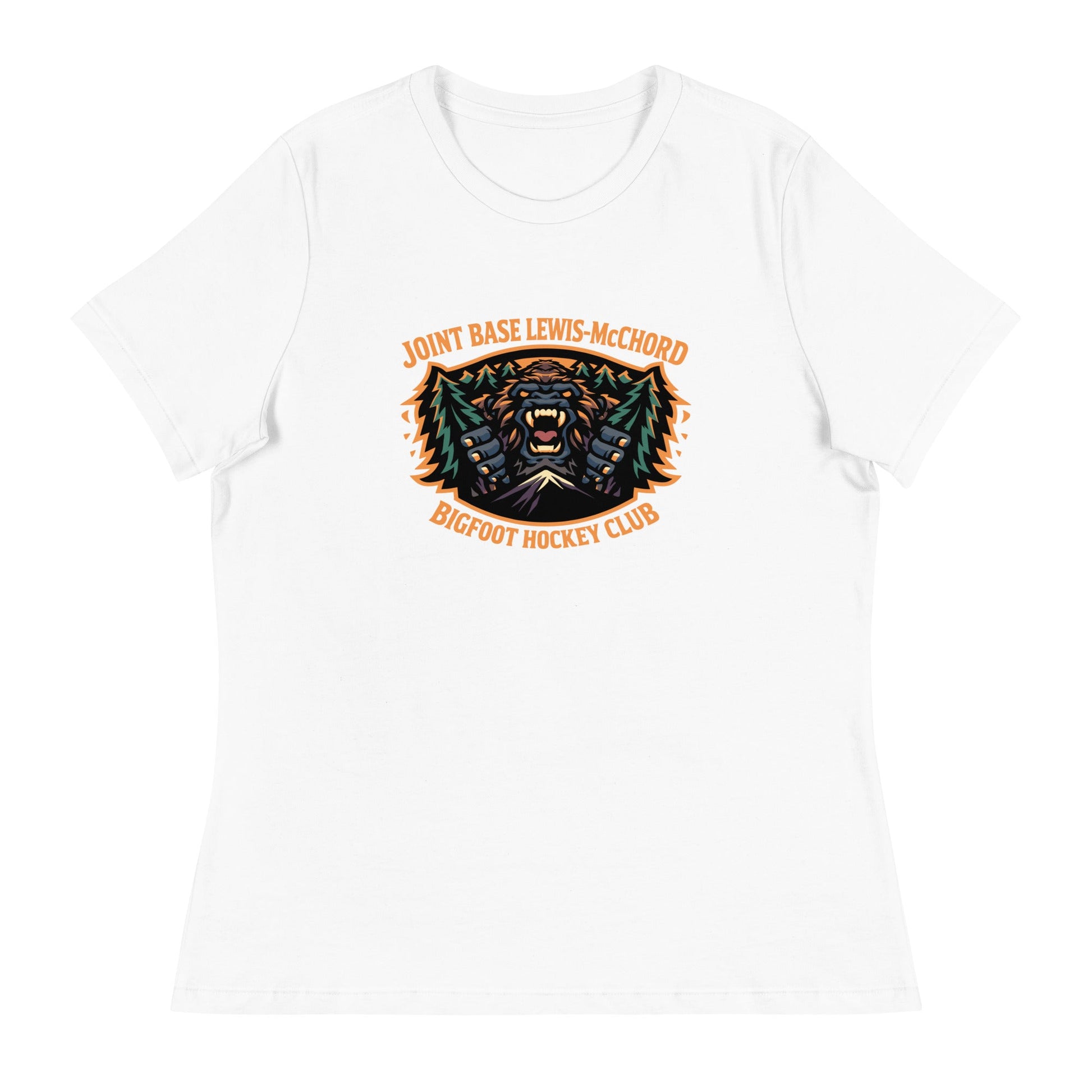Performance | Women's Relaxed T Shirt | JBLM Bigfoot Hockey Team | Mascot Logo