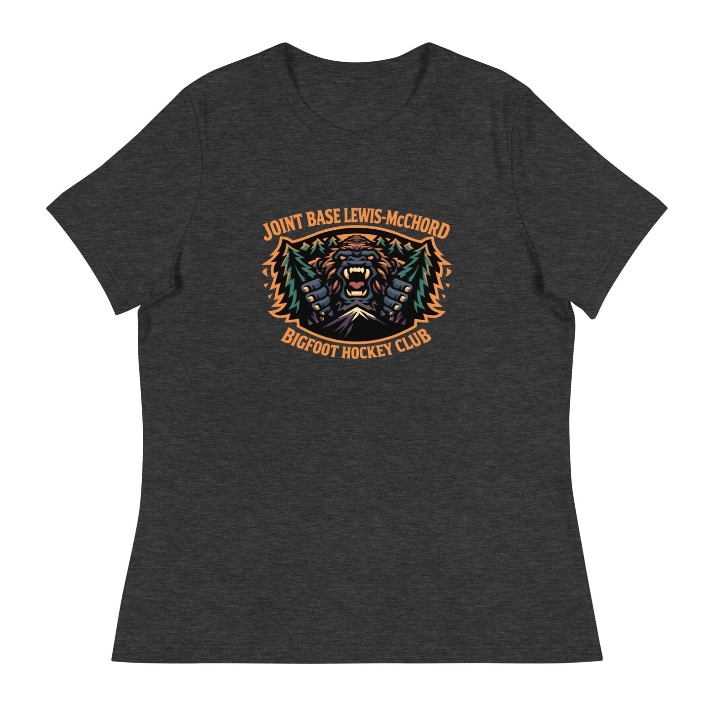 Performance | Women's Relaxed T Shirt | JBLM Bigfoot Hockey Team | Mascot Logo