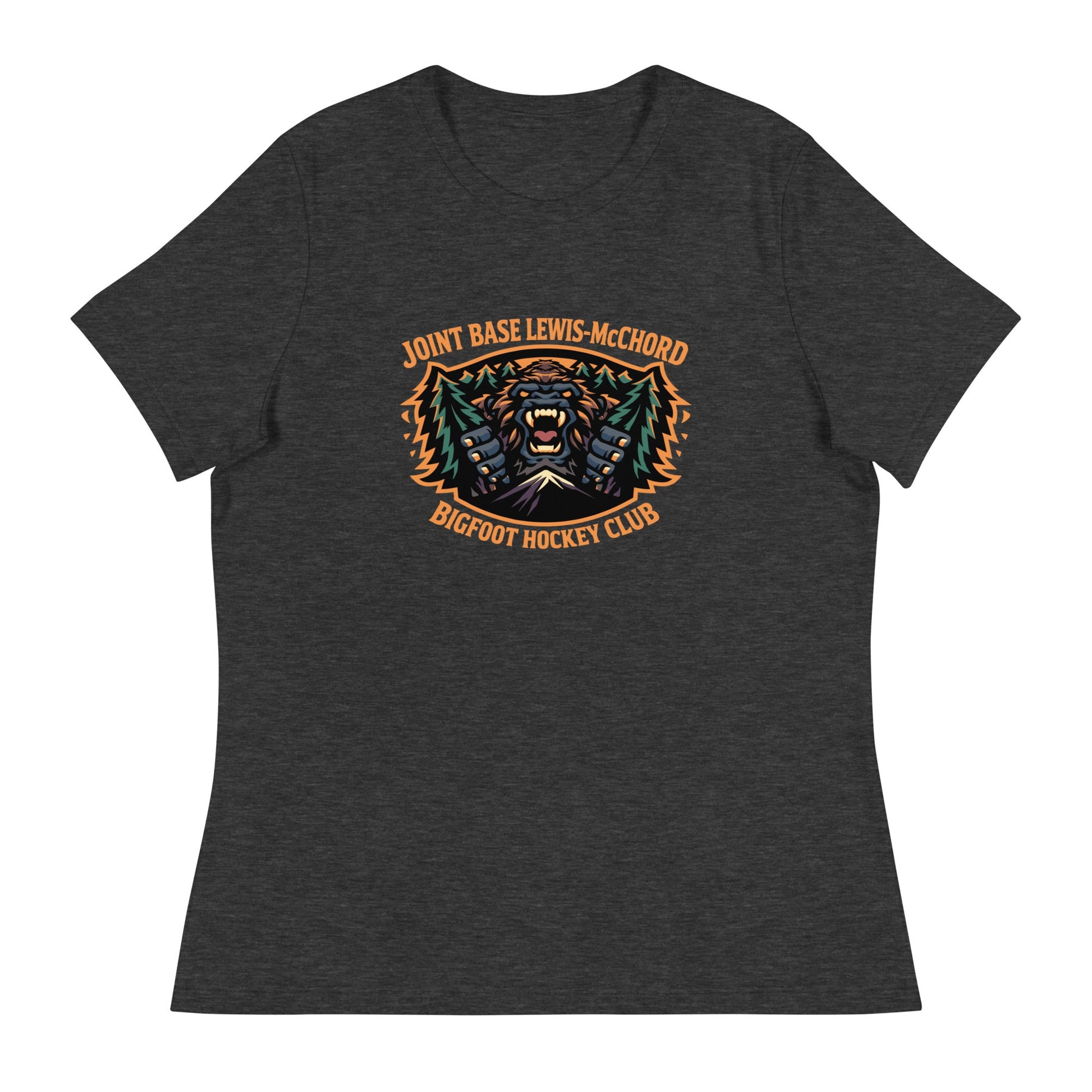 Performance | Women's Relaxed T Shirt | JBLM Bigfoot Hockey Team | Mascot Logo
