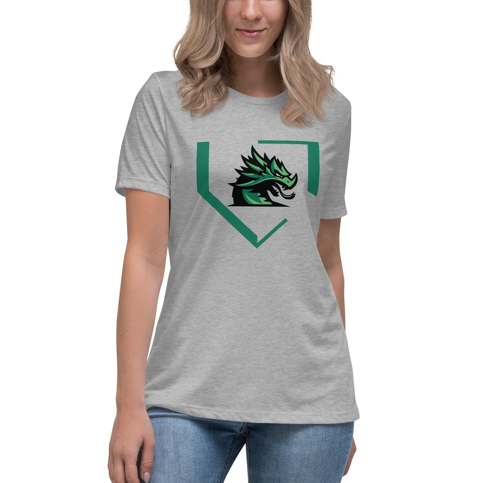 Performance | Women's Relaxed T Shirt | John Cooper Baseball | Dragon Home Logo