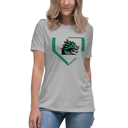 Performance | Women's Relaxed T Shirt | John Cooper Baseball | Dragon Home Logo