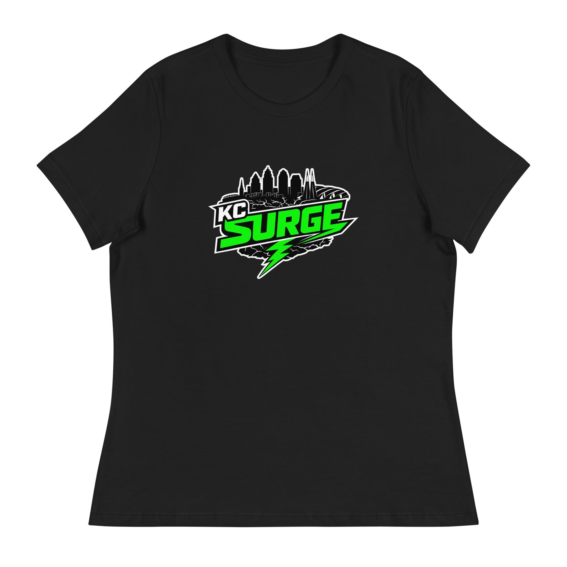 Performance | Women's Relaxed T Shirt | Kansas City Surge | Neon Skyline Logo