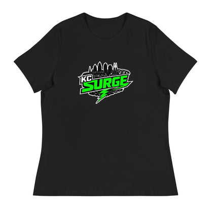 Performance | Women's Relaxed T Shirt | Kansas City Surge | Neon Skyline Logo