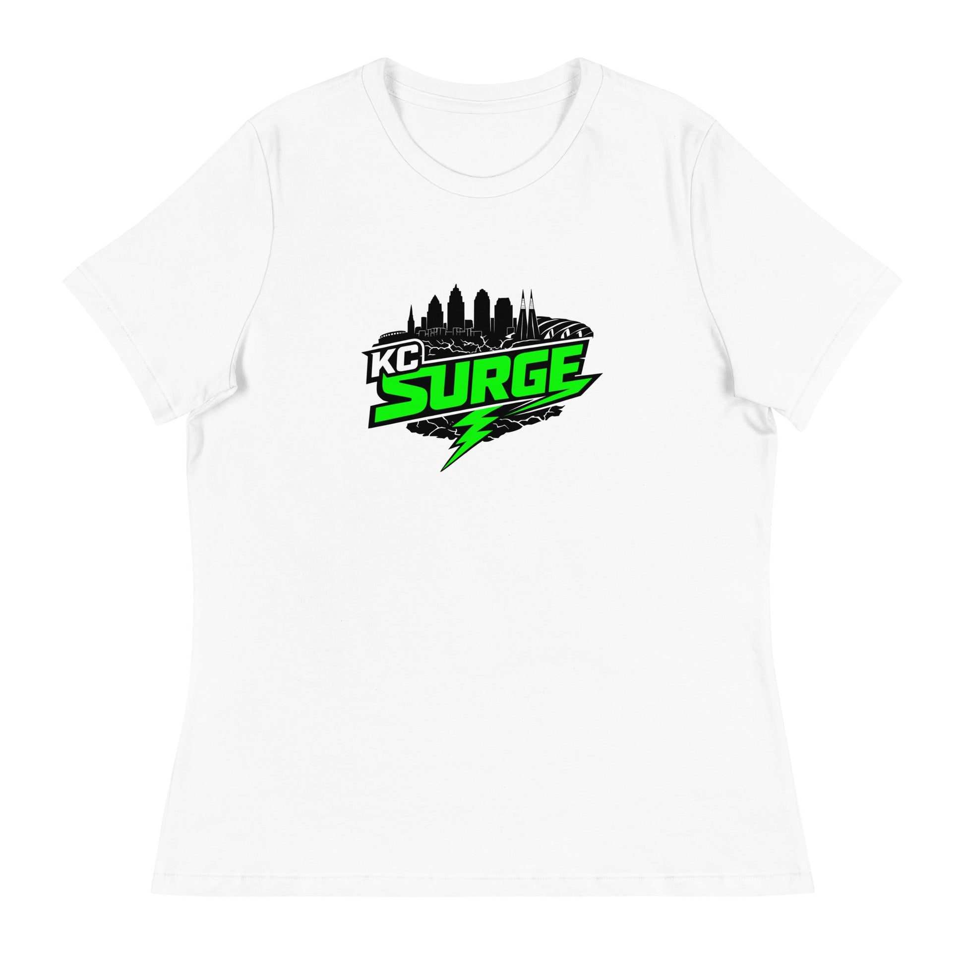 Performance | Women's Relaxed T Shirt | Kansas City Surge | Neon Skyline Logo