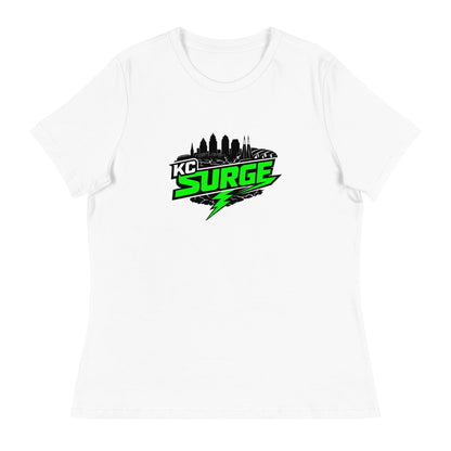 Performance | Women's Relaxed T Shirt | Kansas City Surge | Neon Skyline Logo