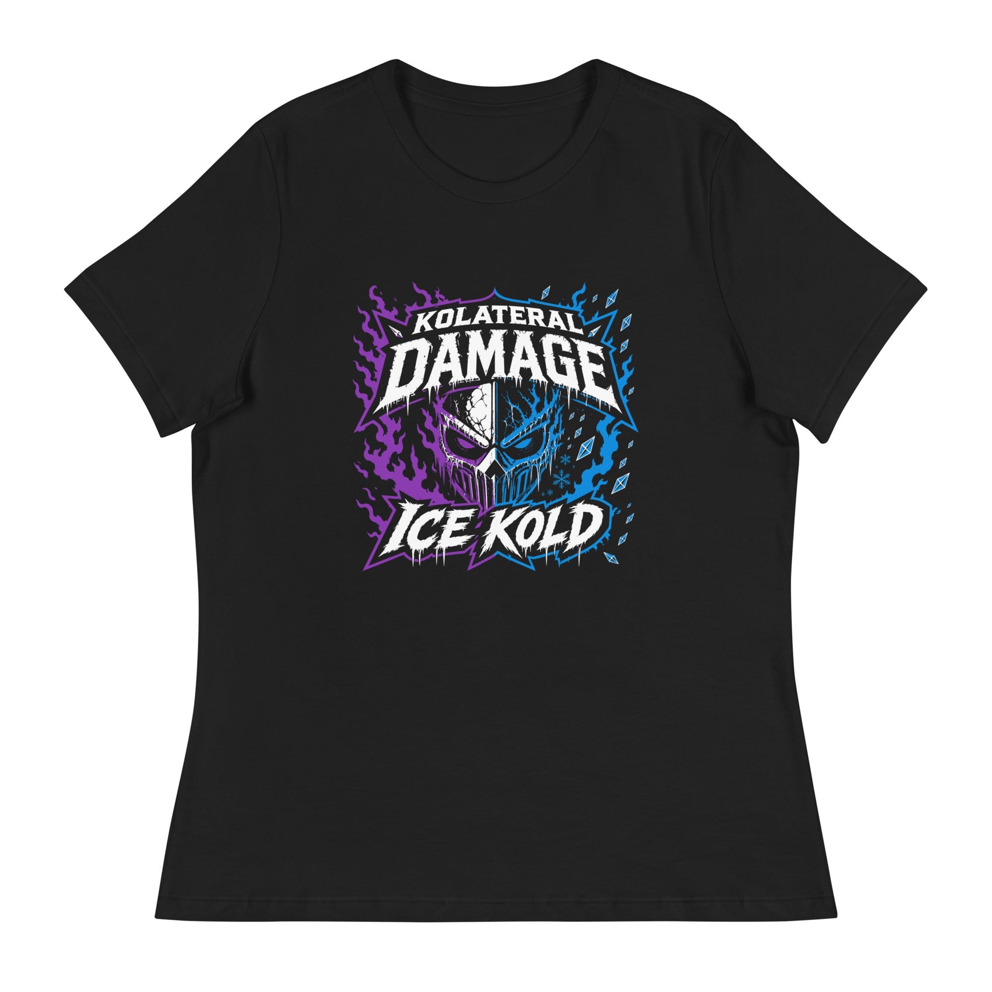 Performance | Women's Relaxed T Shirt | Kolateral Damage E-Sports | Ice Kold Crest Logo