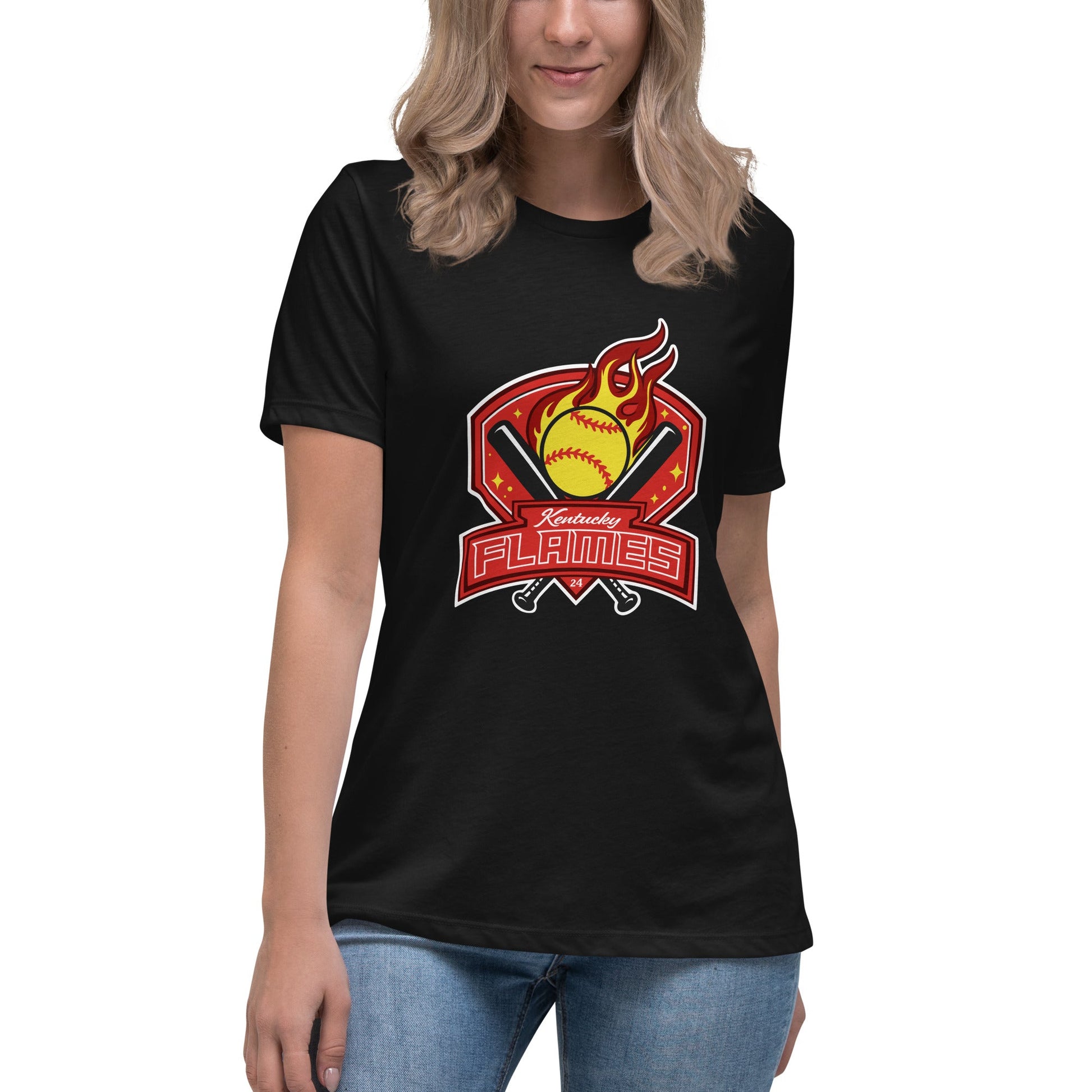 Performance | Women's Relaxed T Shirt | KY Flames | Emblem Logo