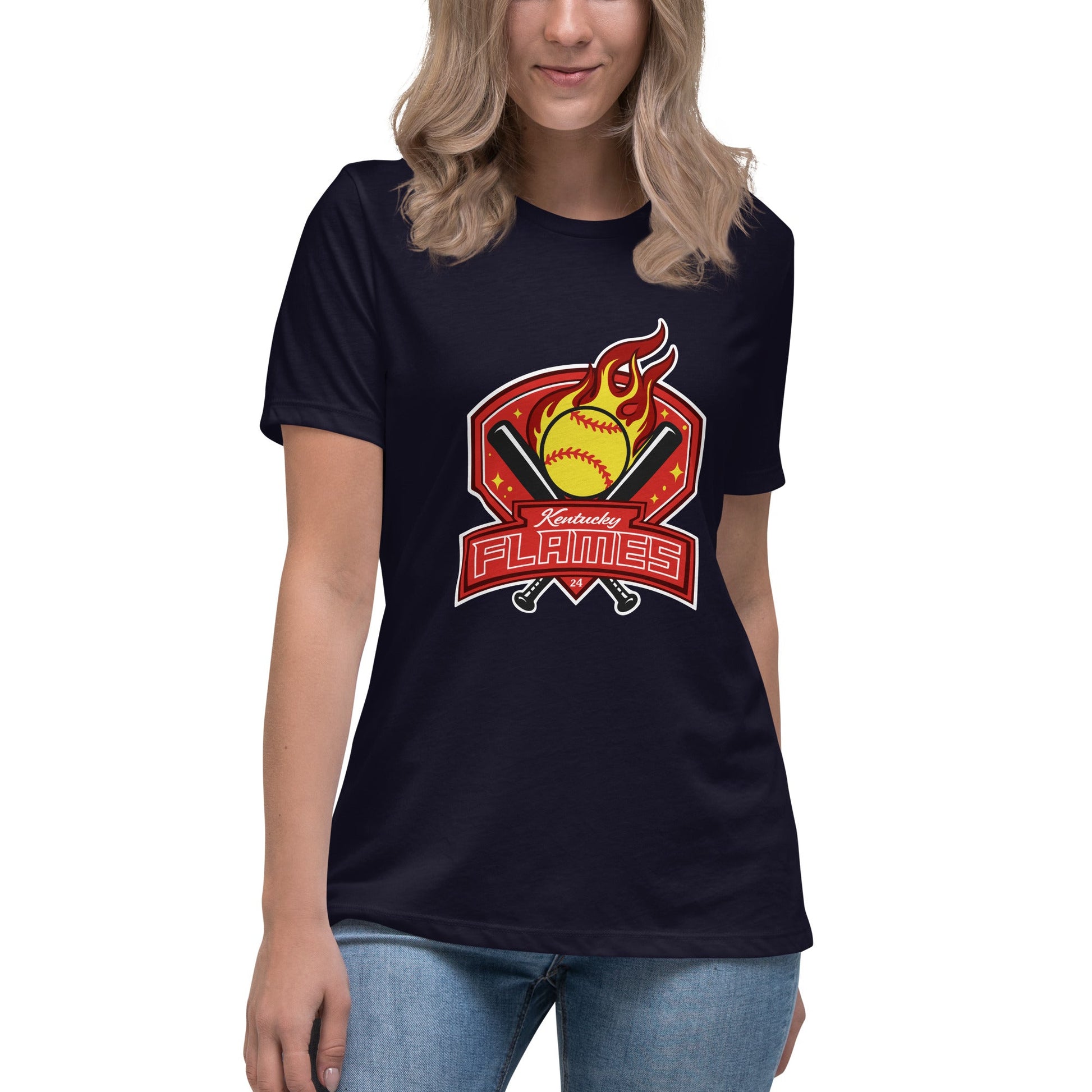 Performance | Women's Relaxed T Shirt | KY Flames | Emblem Logo