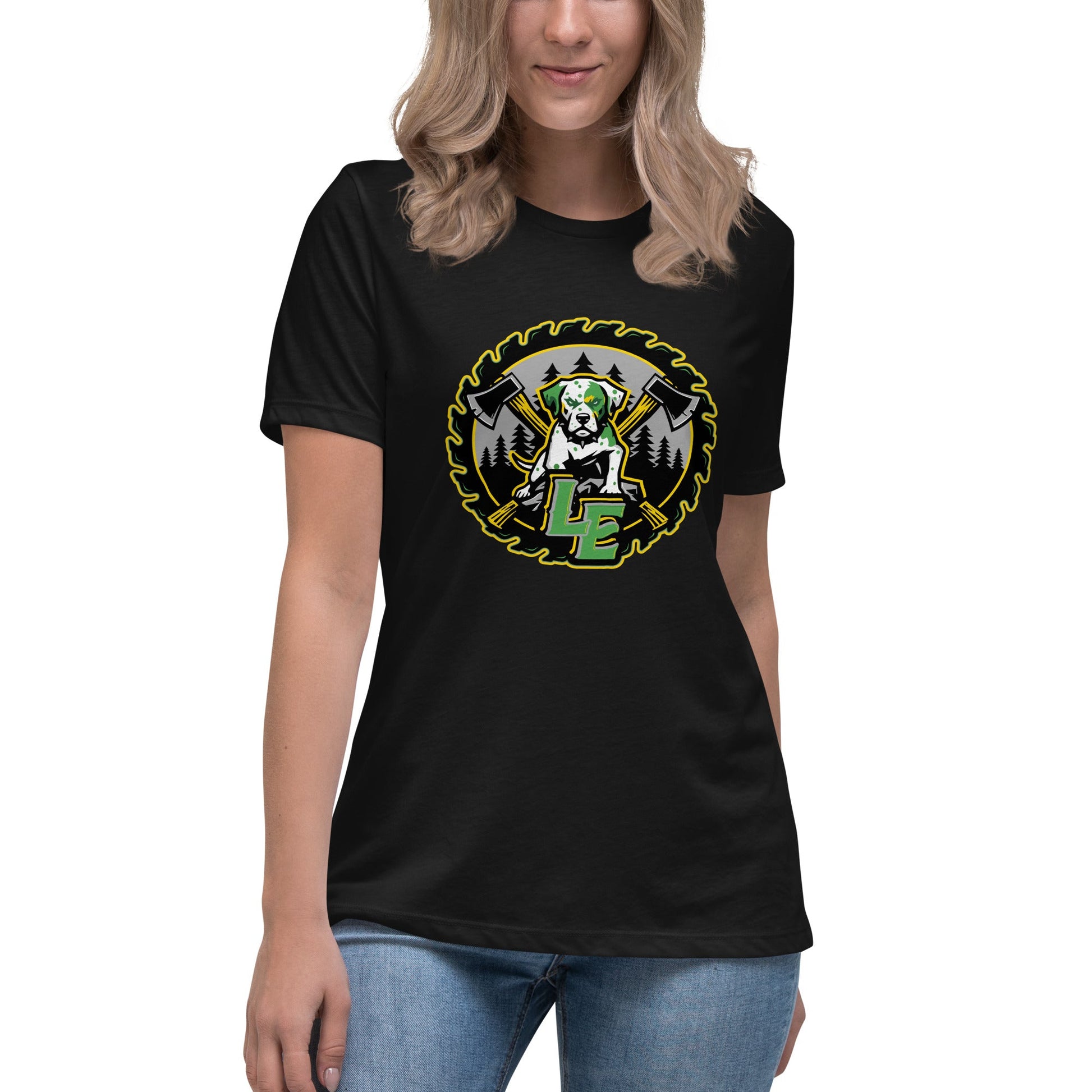 Performance | Women's Relaxed T Shirt | Lake Erie Power Pines | Saw Logo
