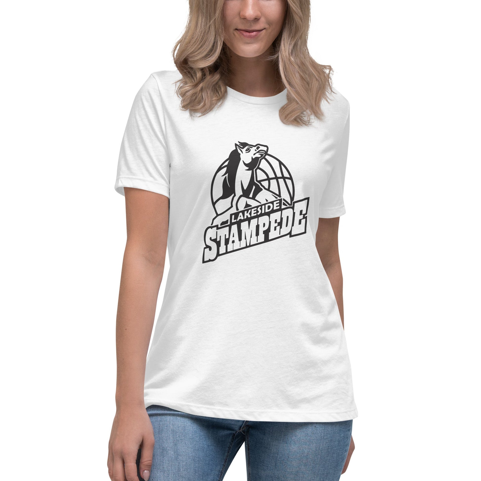 Performance | Women's Relaxed T Shirt | Lakeside Stampede | Basketball Mascot Logo
