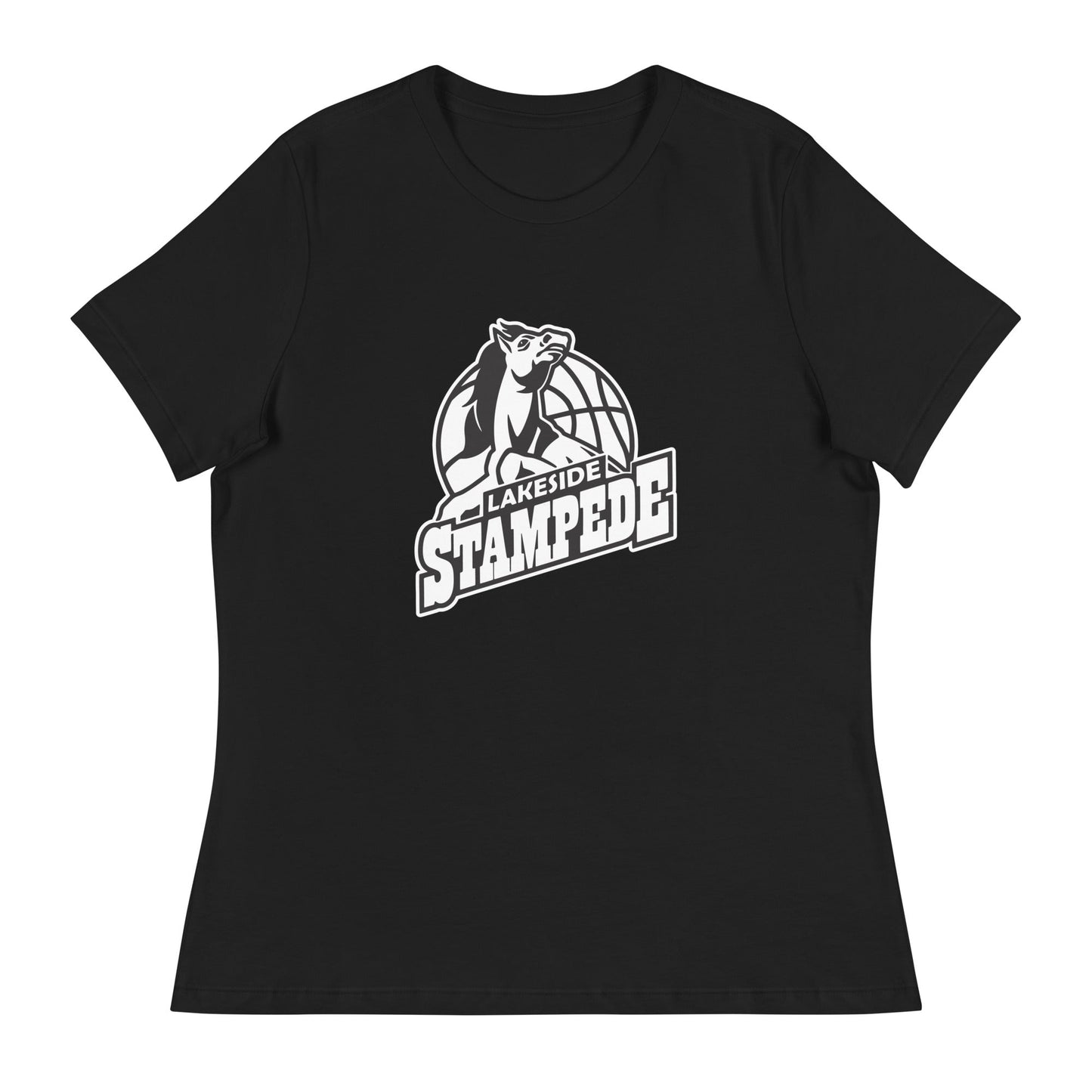 Performance | Women's Relaxed T Shirt | Lakeside Stampede | Basketball Mascot Logo