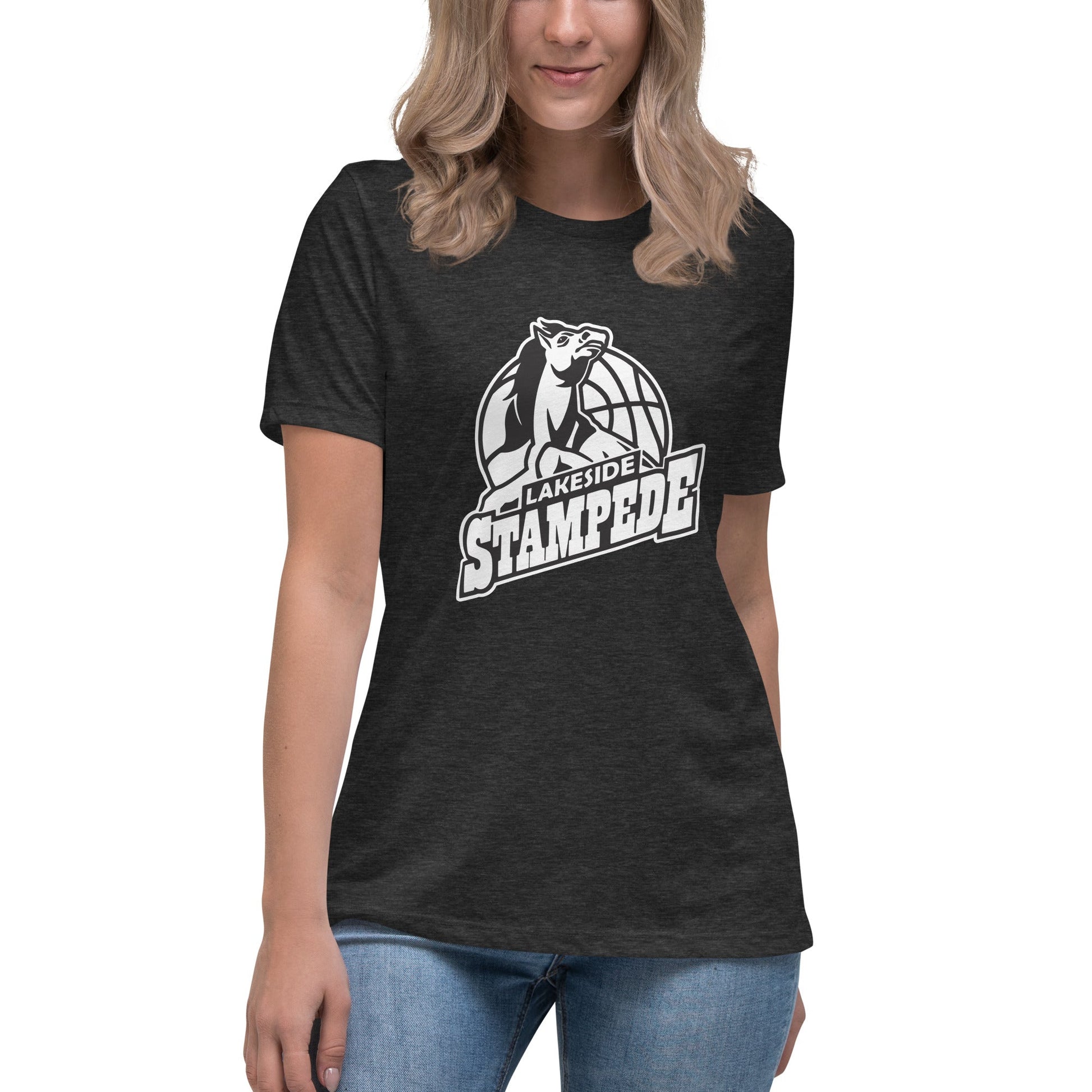 Performance | Women's Relaxed T Shirt | Lakeside Stampede | Basketball Mascot Logo