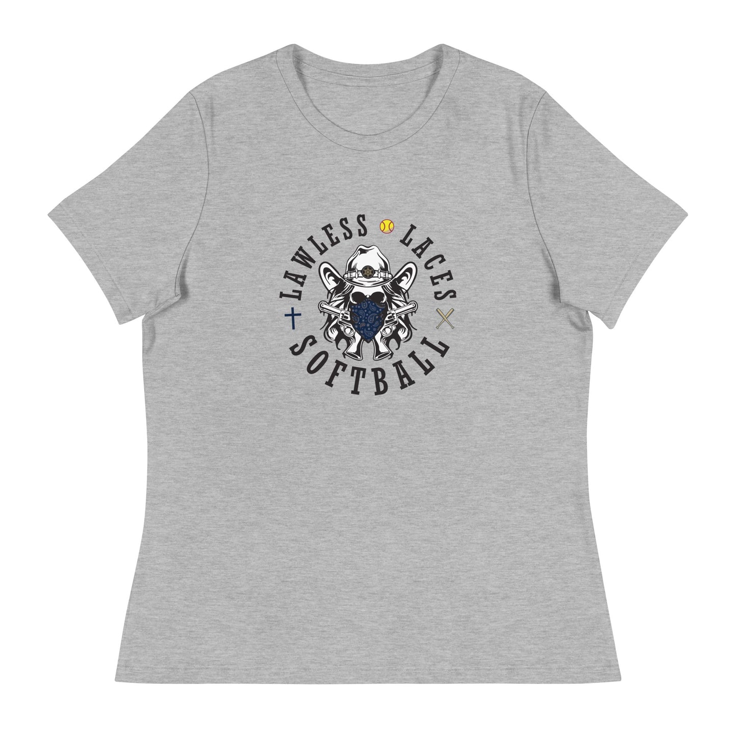 Performance | Women's Relaxed T Shirt | Lawless Laces Softball | Bandana Mascot Logo