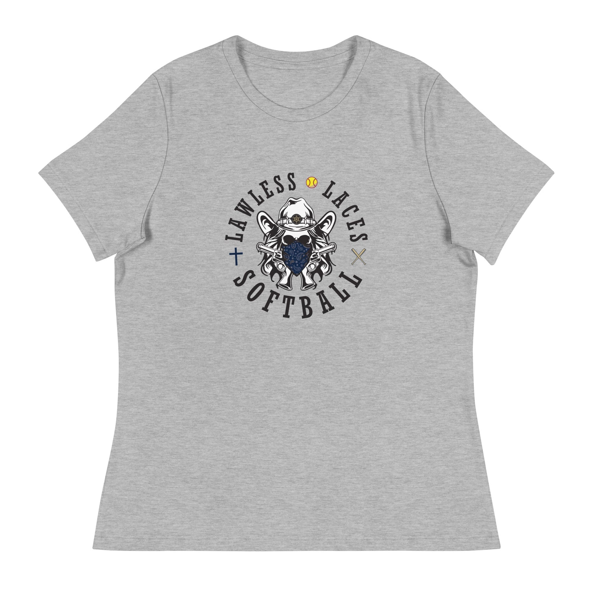 Performance | Women's Relaxed T Shirt | Lawless Laces Softball | Bandana Mascot Logo