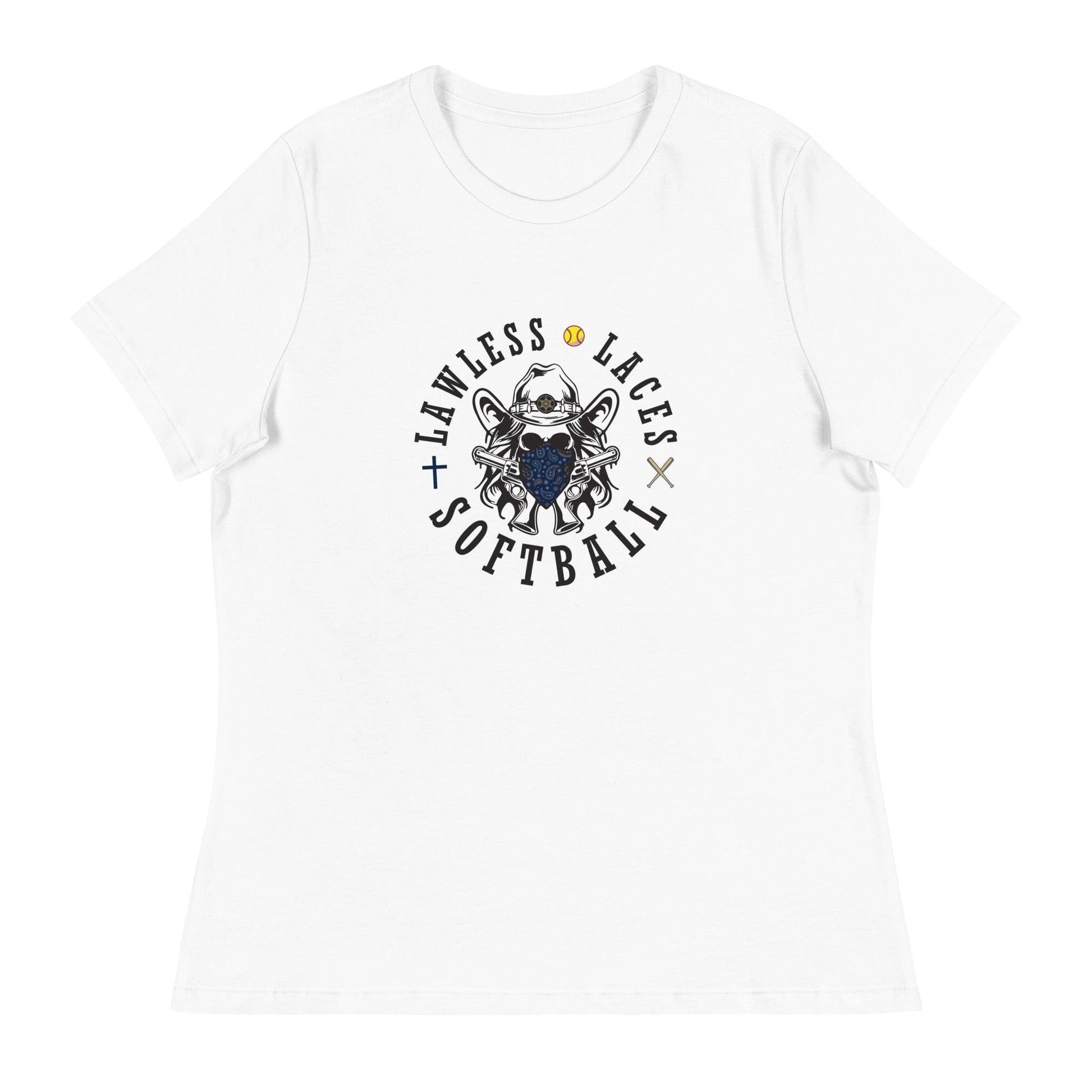 Performance | Women's Relaxed T Shirt | Lawless Laces Softball | Bandana Mascot Logo